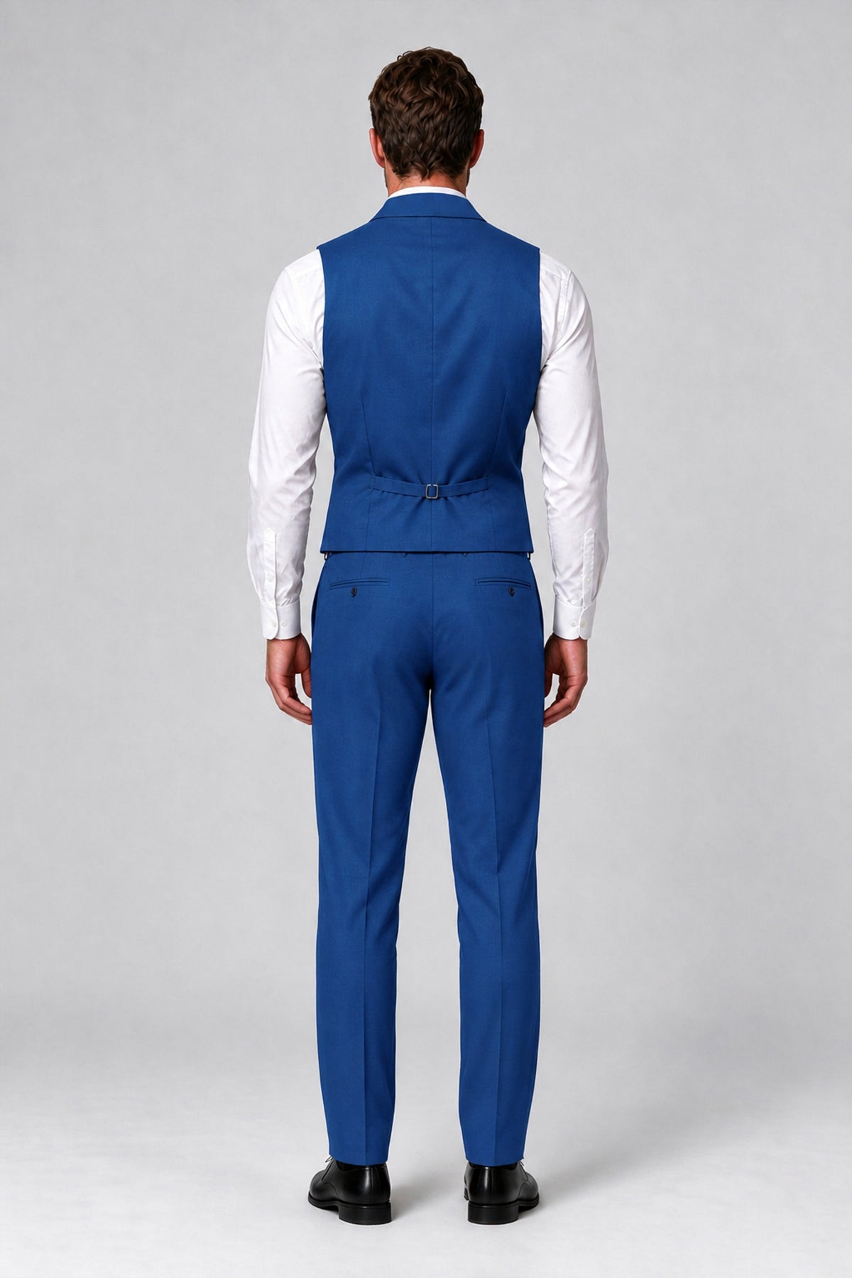 Bolodoo Men's Blue Double-Breasted Vest and Pants 2-Piece Suit - Blue - Blue_3