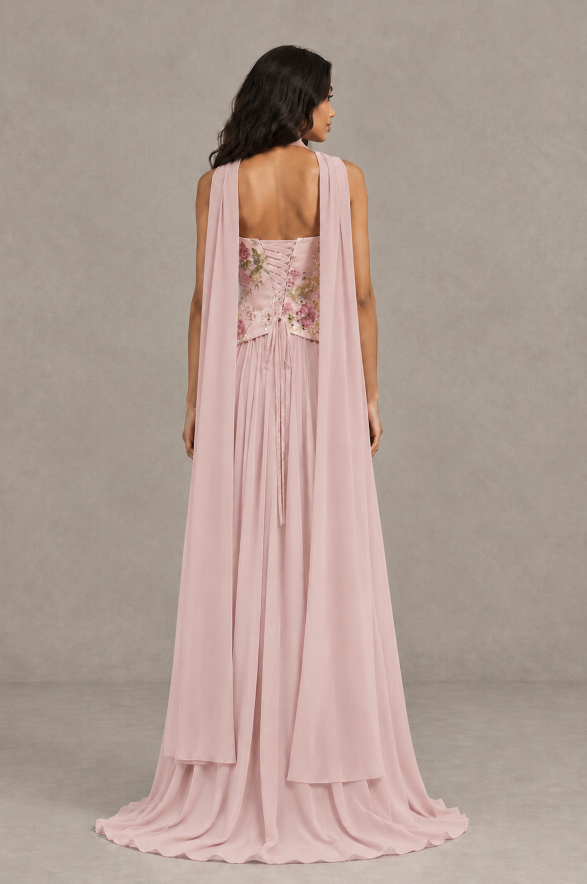 BOLODOO Blush Pink Strapless Beaded Floral Corset Chiffon Maxi Gown – Open Back Prom & Formal Evening Dress - Blush Pink - Blush Pink_02