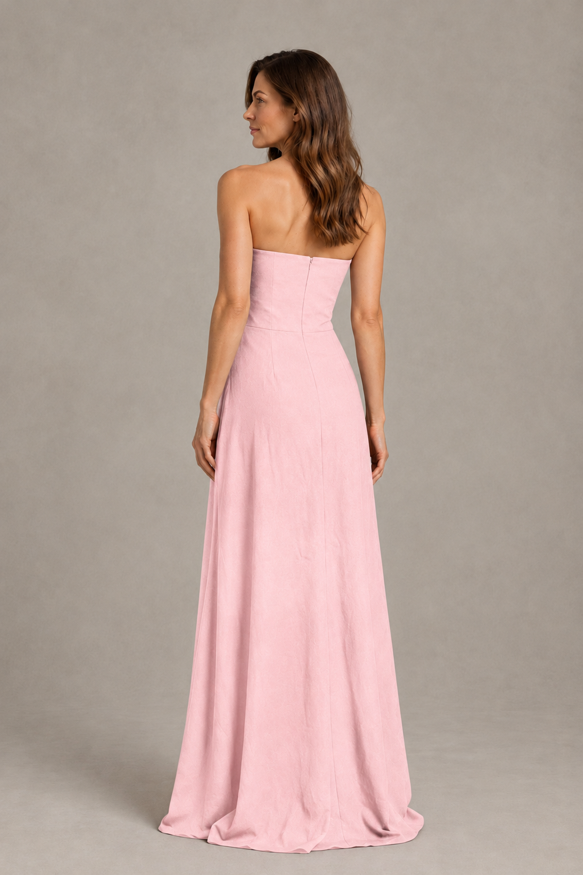 BOLODOO Blush Pink Strapless Floral Mother of the Bride Gown - Blush Pink - Blush Pink_02
