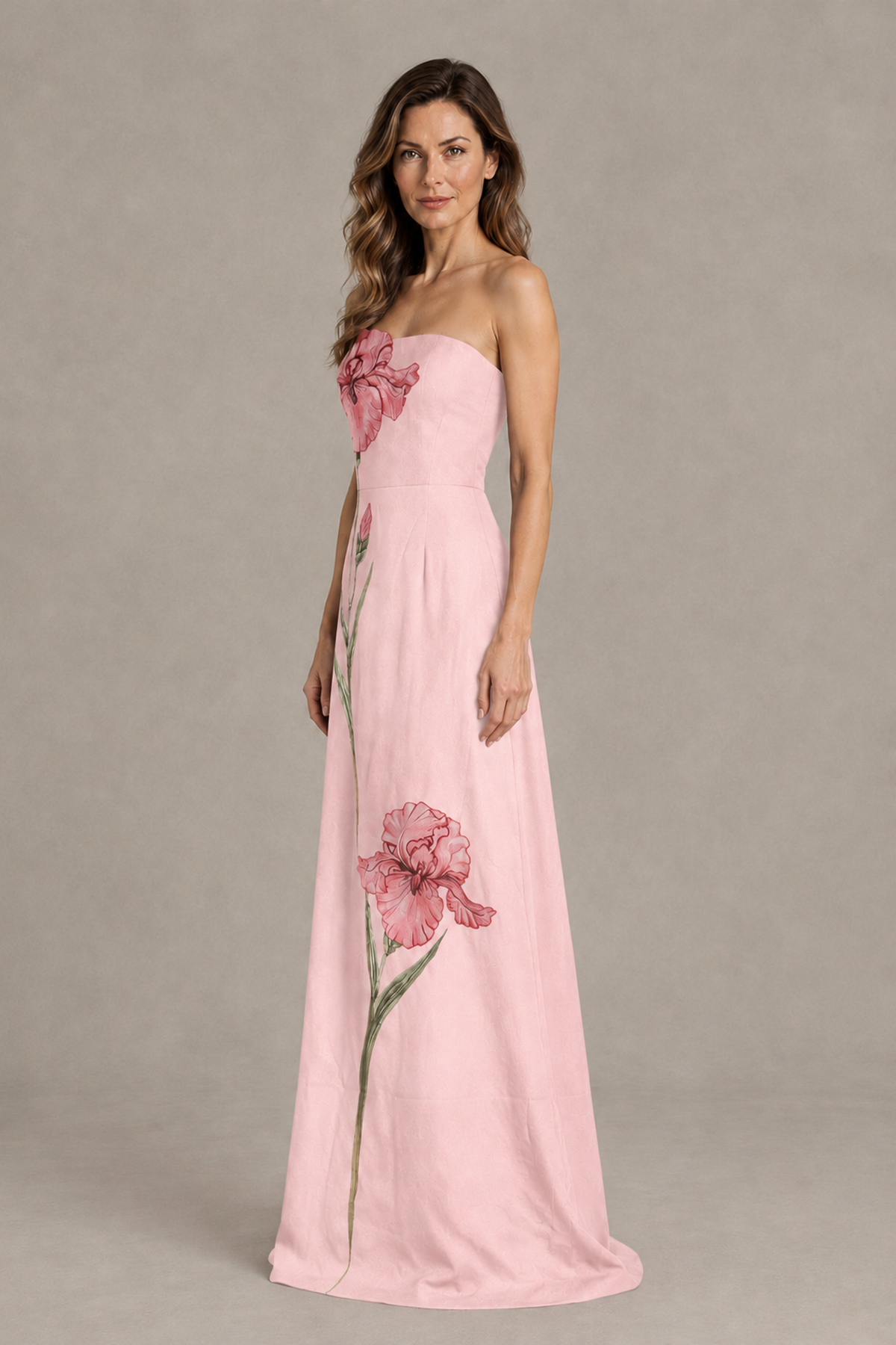 BOLODOO Blush Pink Strapless Floral Mother of the Bride Gown - Blush Pink - Blush Pink_03