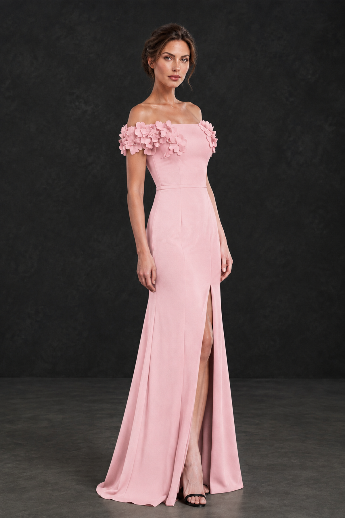 BOLODOO Blush Pink Off-the-Shoulder Mother of the Bride Dress with Floral Appliques - Blush Pink - Blush Pink_03