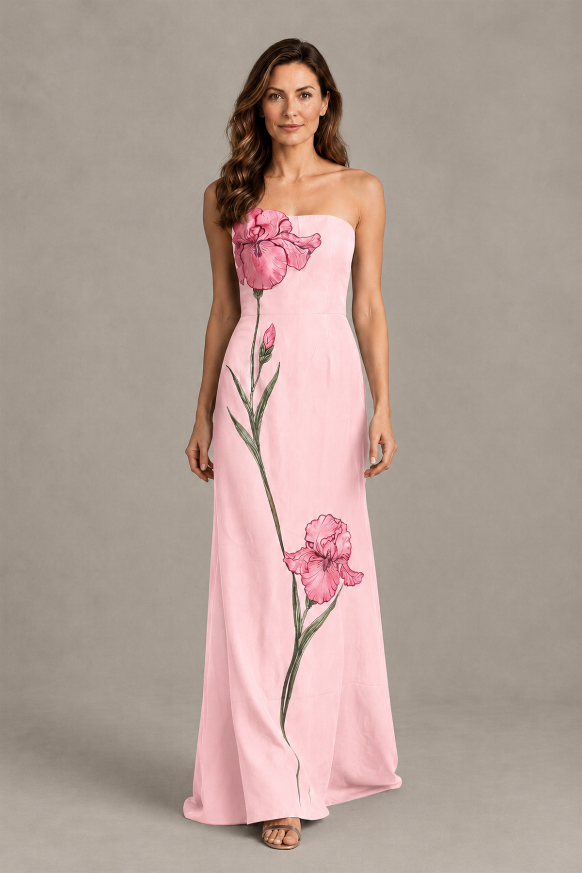 BOLODOO Blush Pink Strapless Floral Mother of the Bride Gown - Blush Pink - Blush Pink_04