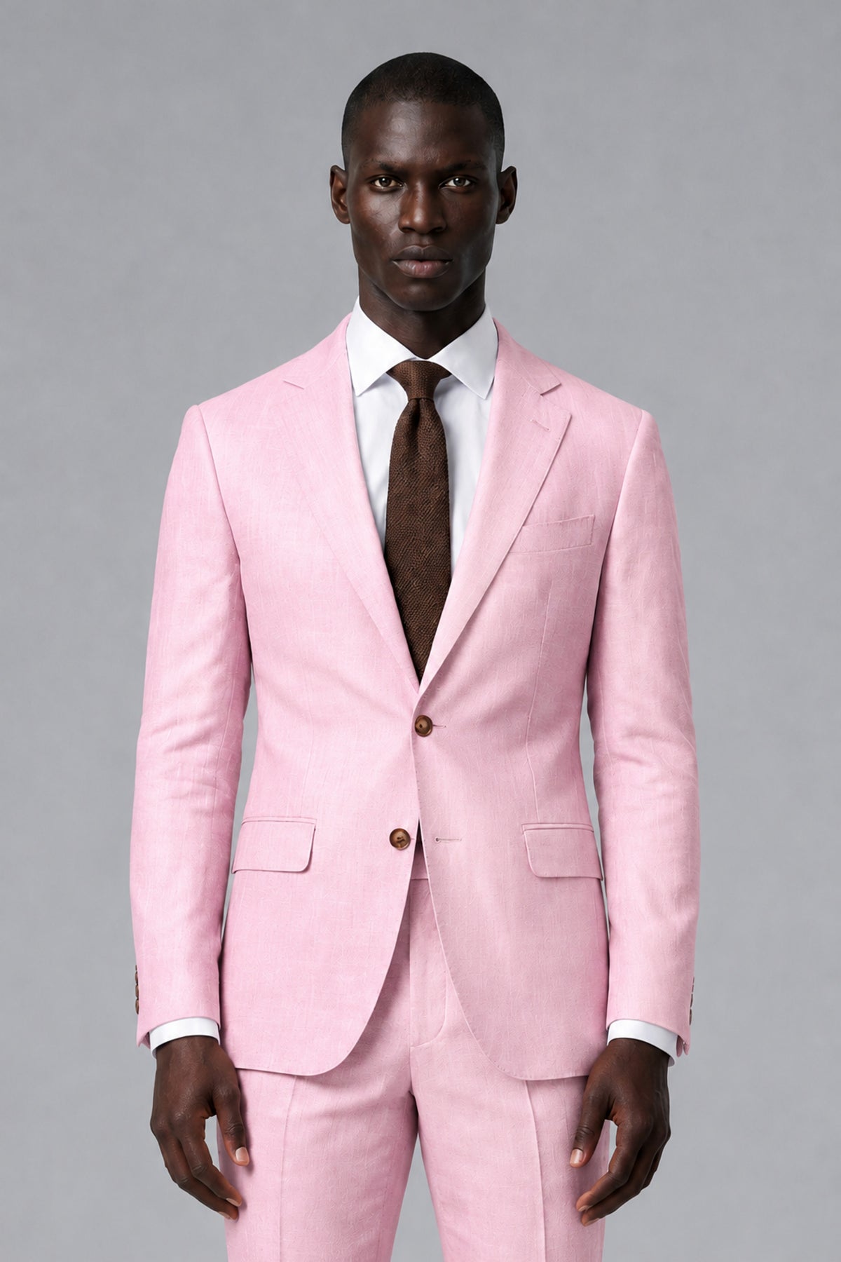 Men's Blush Pink Two-Piece Notch Lapel Suit - Blush Pink - Blush Pink_1