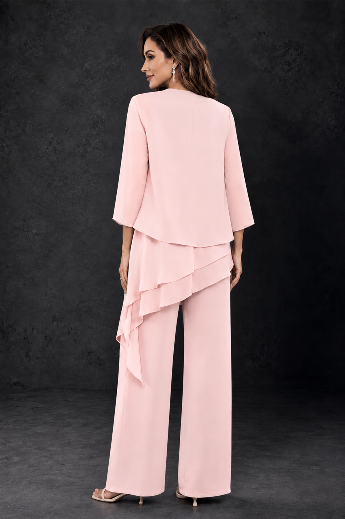 BOLODOO Blush Pink Layered Mother of the Bride Pantsuit with Jacket - Blush Pink - Blush_Pink_2