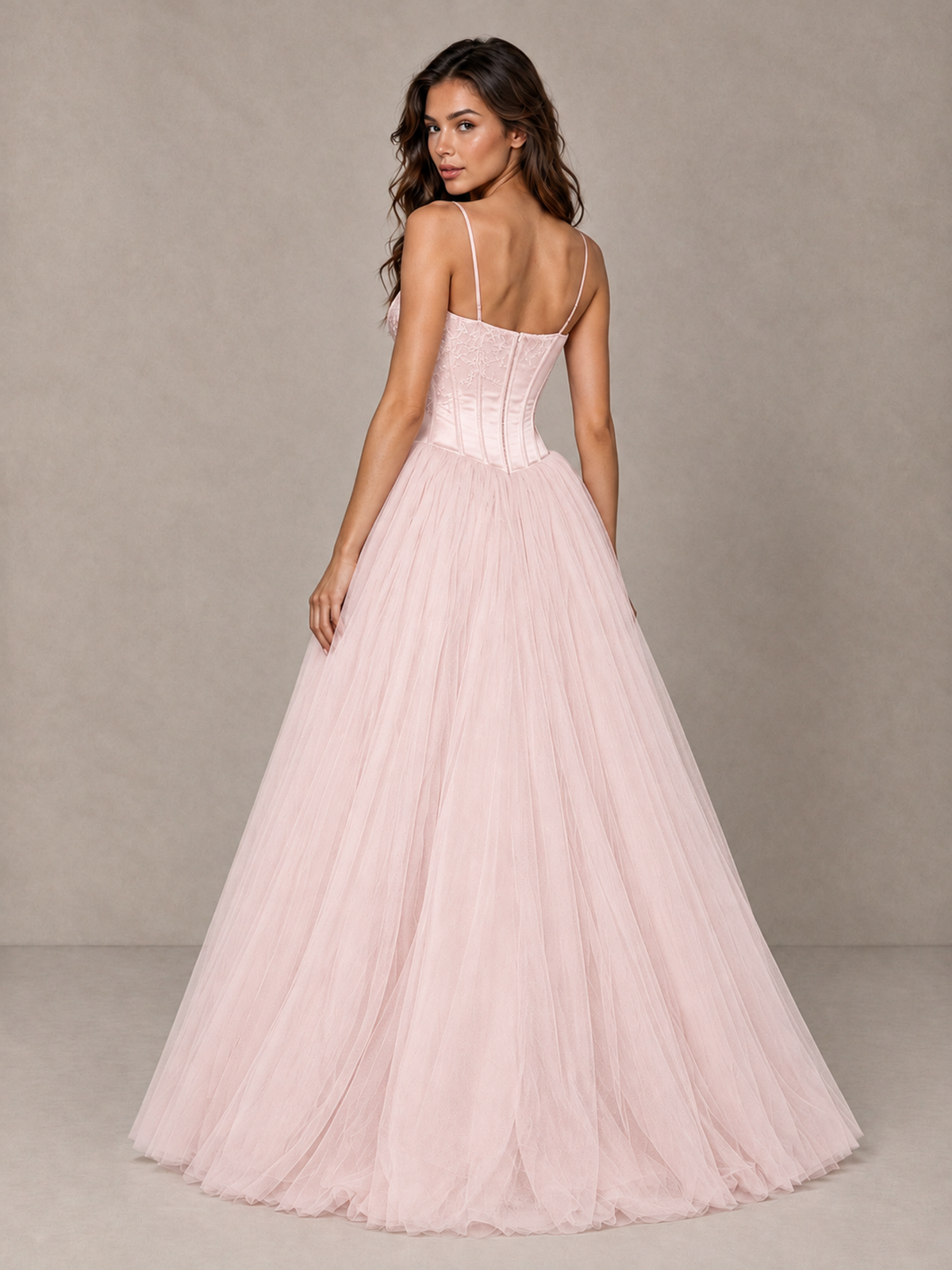 BOLODOO Blush Pink Corset Tulle Prom Dress with Spaghetti Straps - Blush Pink - Blush_Pink_2