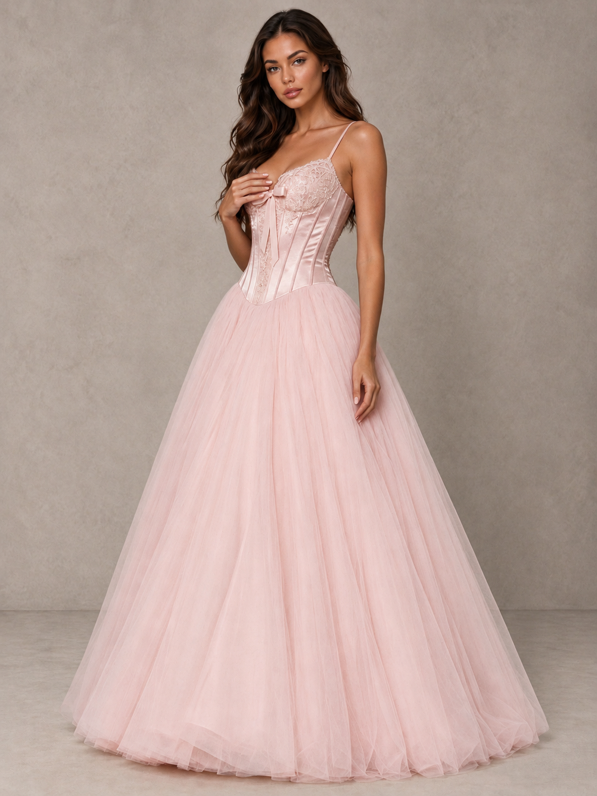 BOLODOO Blush Pink Corset Tulle Prom Dress with Spaghetti Straps - Blush Pink - Blush_Pink_3