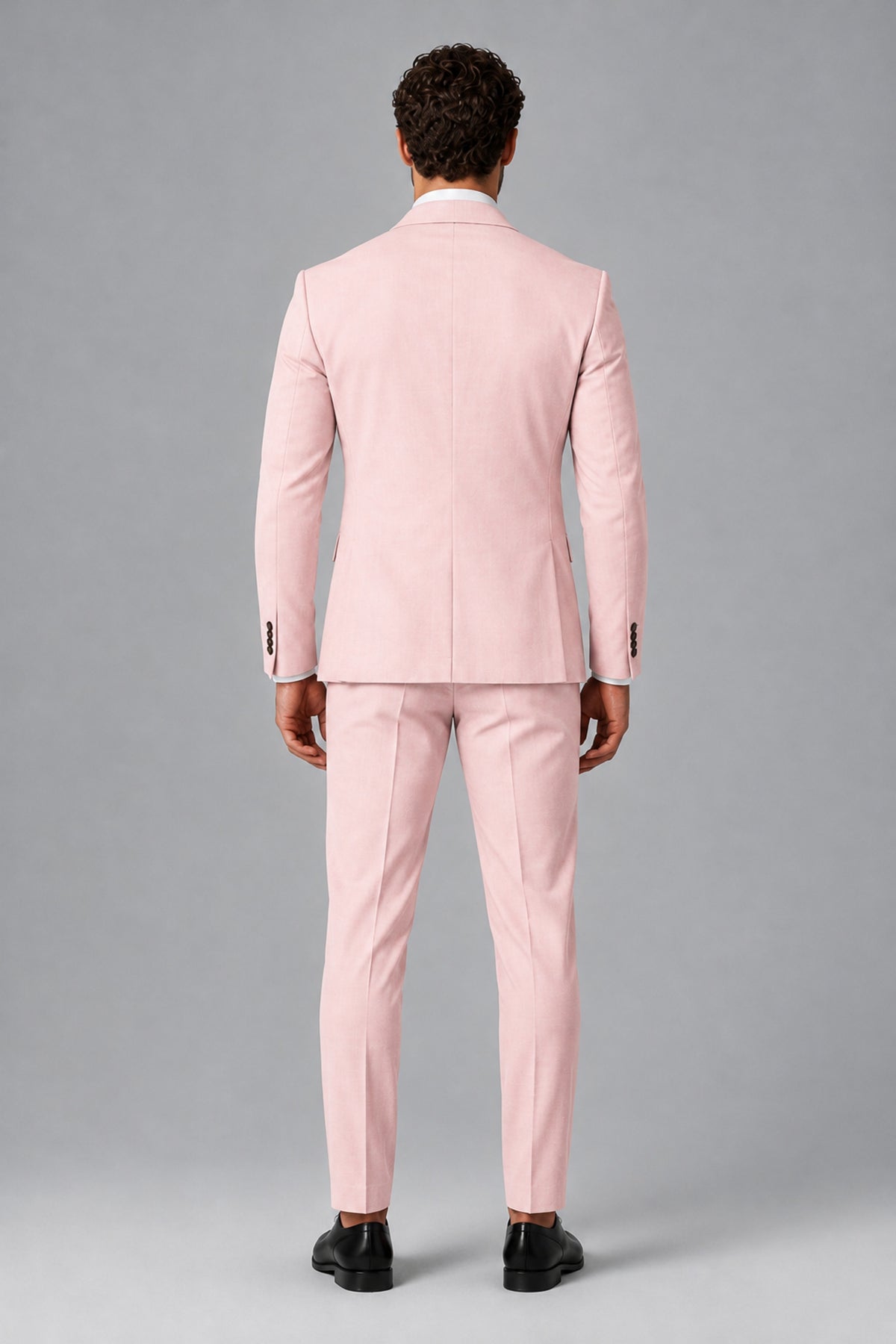 Bolodoo Men's Blush Pink Two-Piece Suit with Notch-Lapel Jacket & Trousers - Blush Pink - Blush_Pink_3
