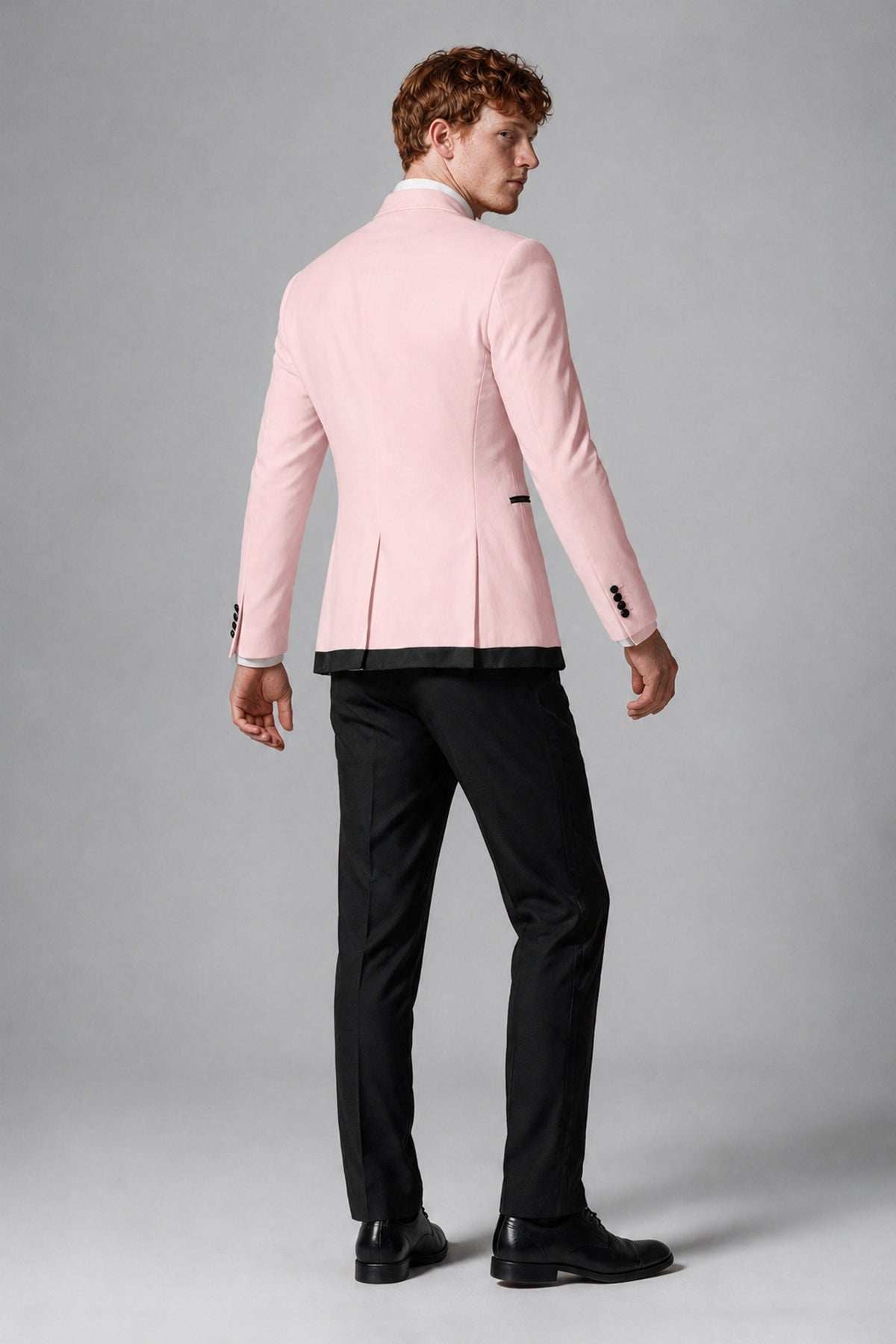 Bolodoo Men's Blush Pink 3-Piece Shawl Lapel Tuxedo Suit with Vest - Blush Pink - Blush Pink_3