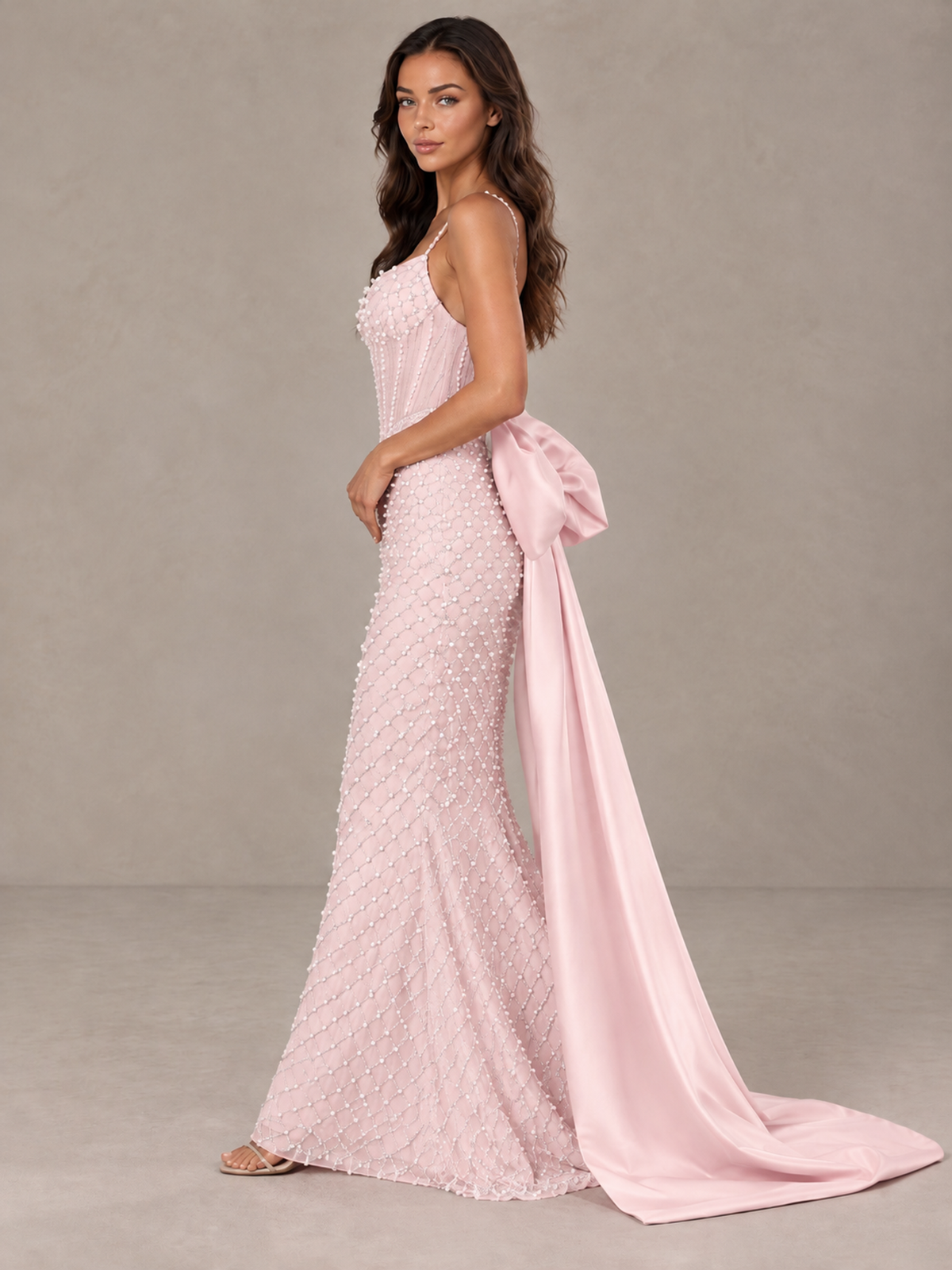 BOLODOO Blush Pink Beaded Corset Prom Dress with Bow Train - Blush Pink - Blush_Pink_3