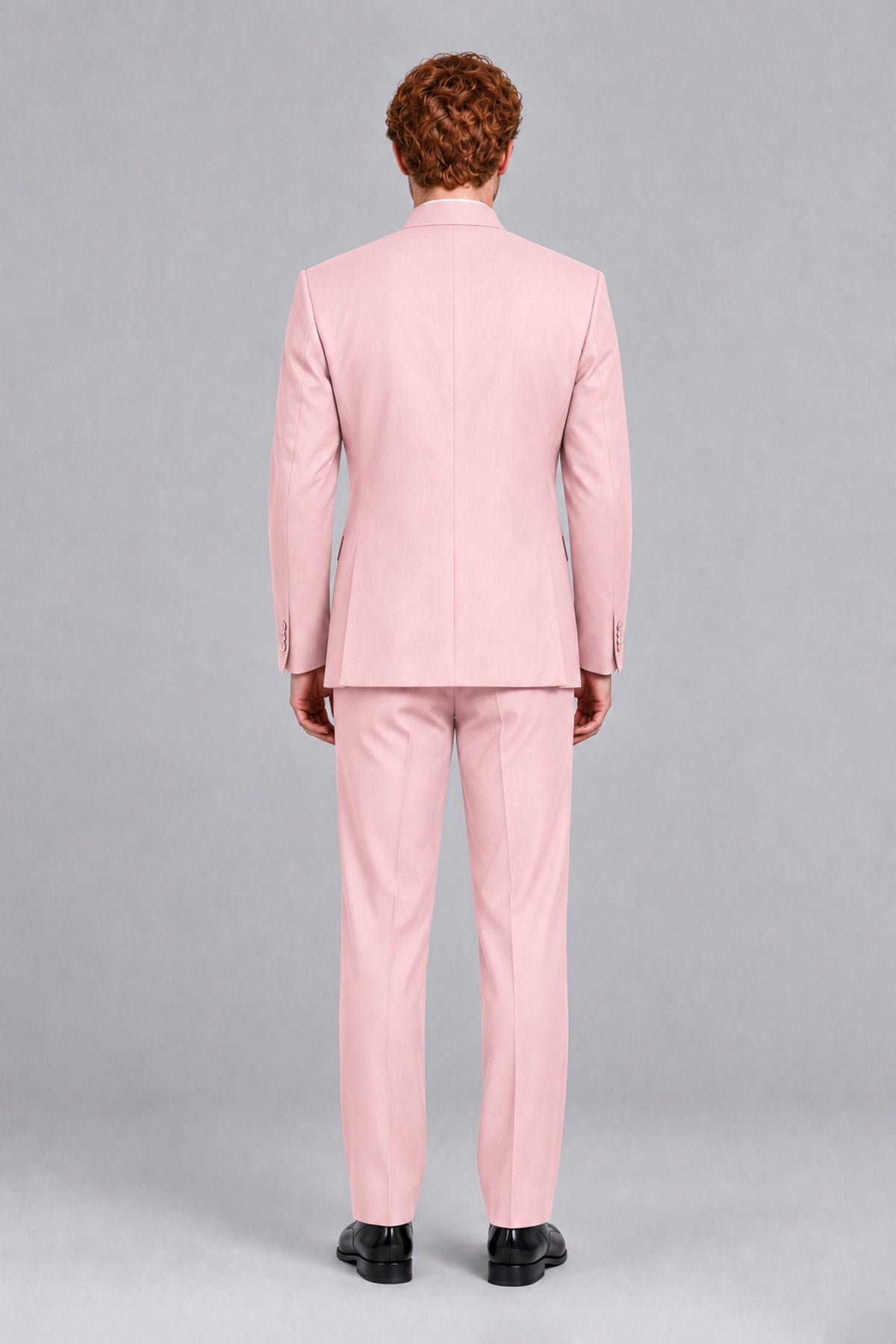 BOLODOO Men's Blush Pink Mandarin Collar Two-Piece Suit - Blush Pink - Blush Pink_3