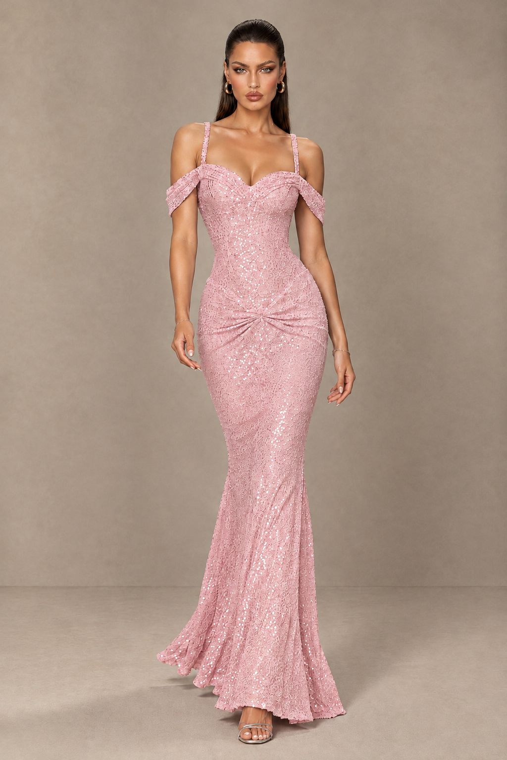 BOLODOO Blush Pink Sequin Off-Shoulder Mermaid Prom Dress - Blush Pink - Blush_Pink_4
