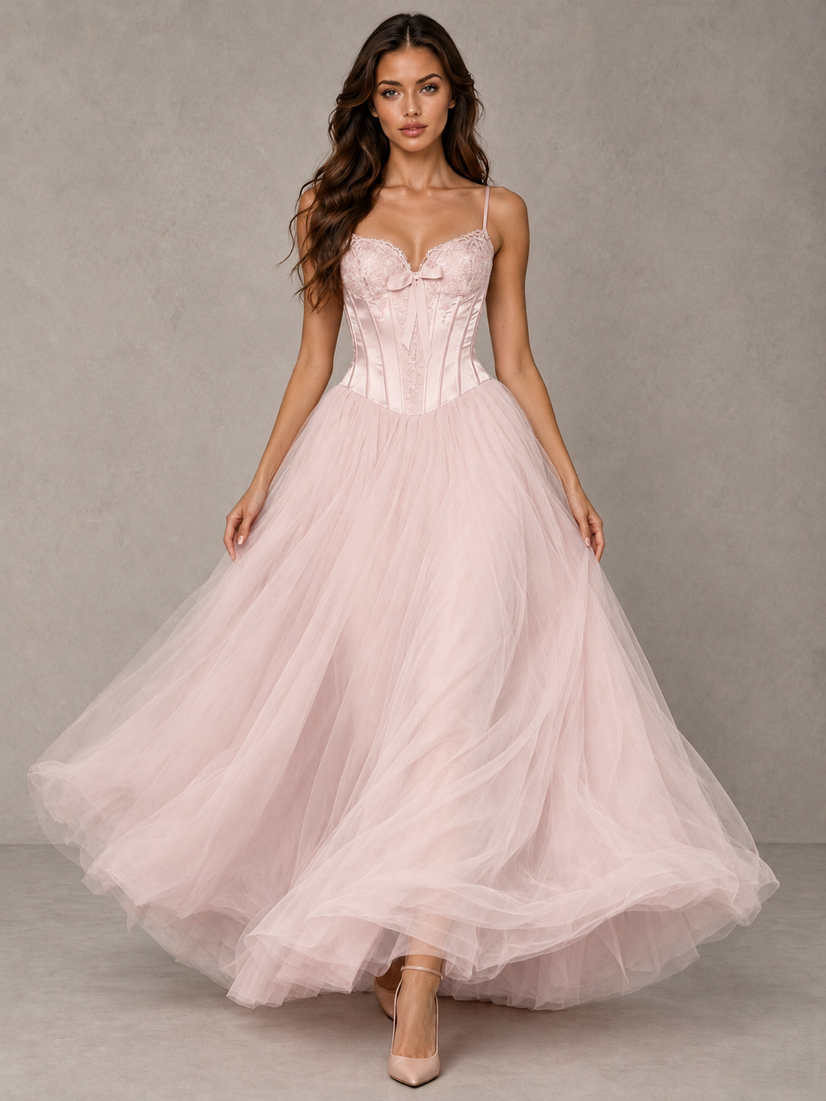 BOLODOO Blush Pink Corset Tulle Prom Dress with Spaghetti Straps - Blush Pink - Blush_Pink_4