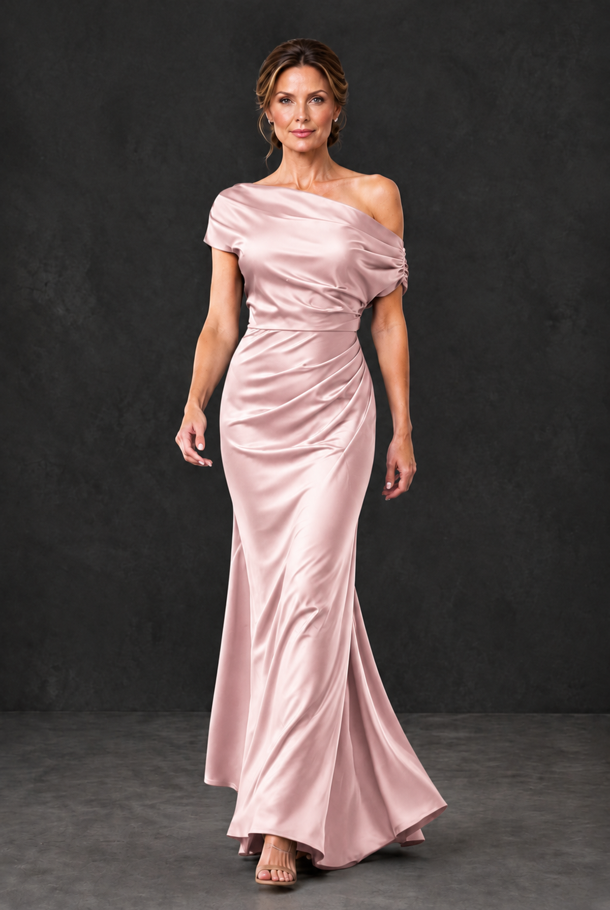 BOLODOO Blush Pink Asymmetric Ruched Mother of the Bride Dress - Blush Pink - Blush_Pink_4