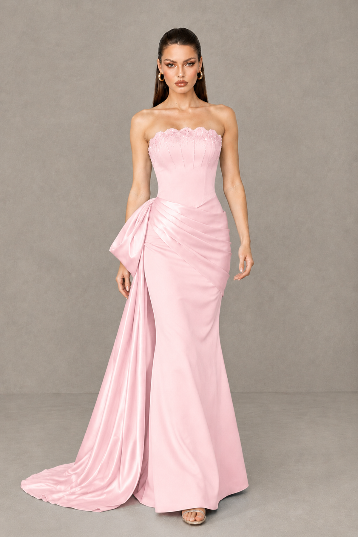 BOLODOO Blush Pink Strapless Satin Prom Dress with Draped Side Train - Blush Pink - Blush_Pink_4
