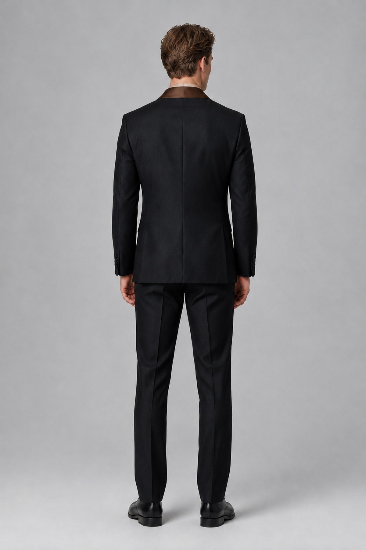 Bolodoo Men's Brown 3-Piece Shawl Lapel Tuxedo Suit - Brown - Brown_3