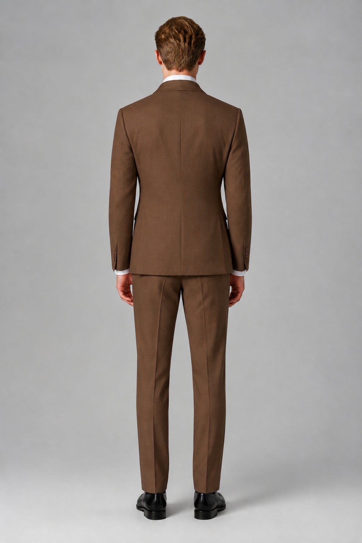Bolodoo Men's Brown Shawl Lapel 2-Piece Tuxedo Suit – Jacket & Trousers - Brown - Brown (2)