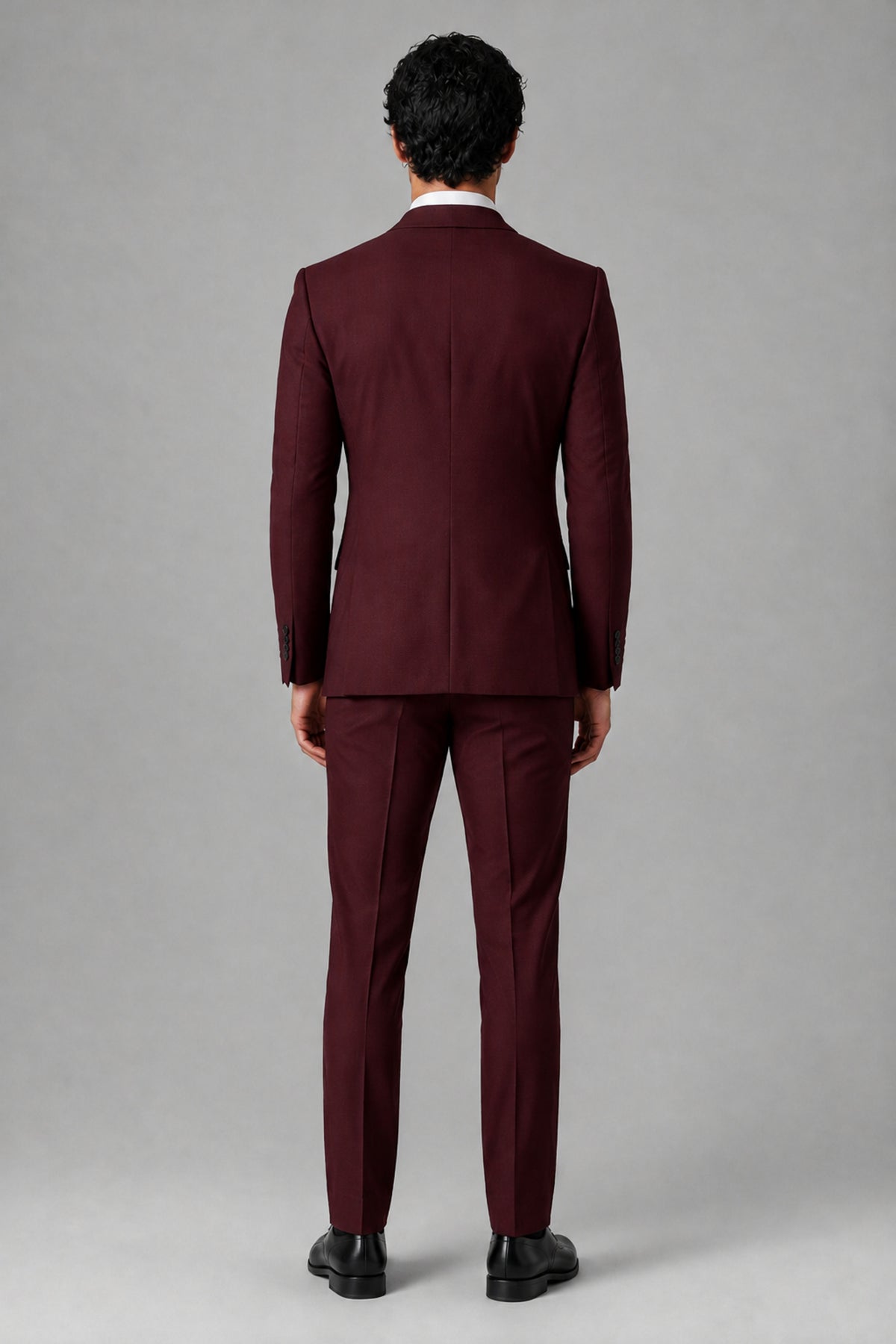 Bolodoo Men's Burgundy 2-Piece Suit – Notch Lapel Jacket & Trousers - Burgundy - Burgundy_4
