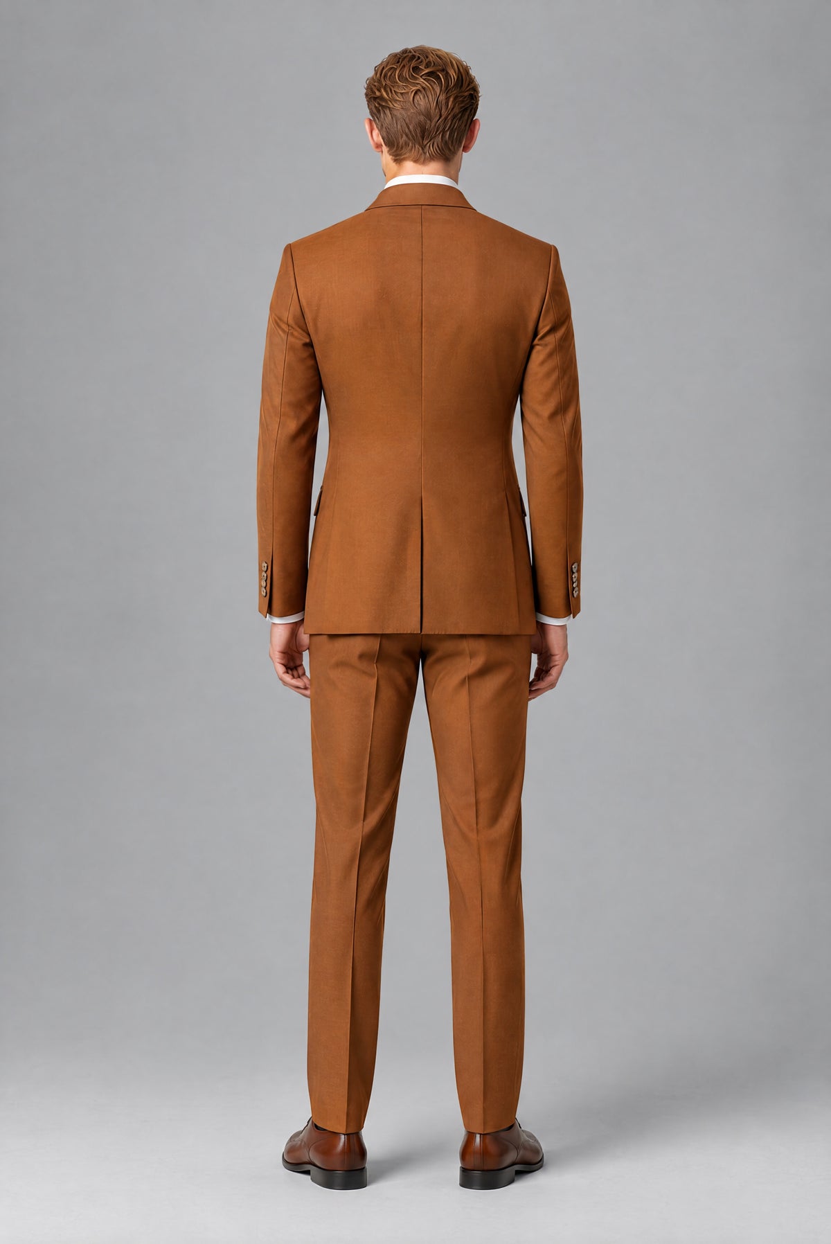 Bolodoo Men's Burnt Orange Double-Breasted 2-Piece Wedding Suit - Burnt Orange - Burnt_Orange_3