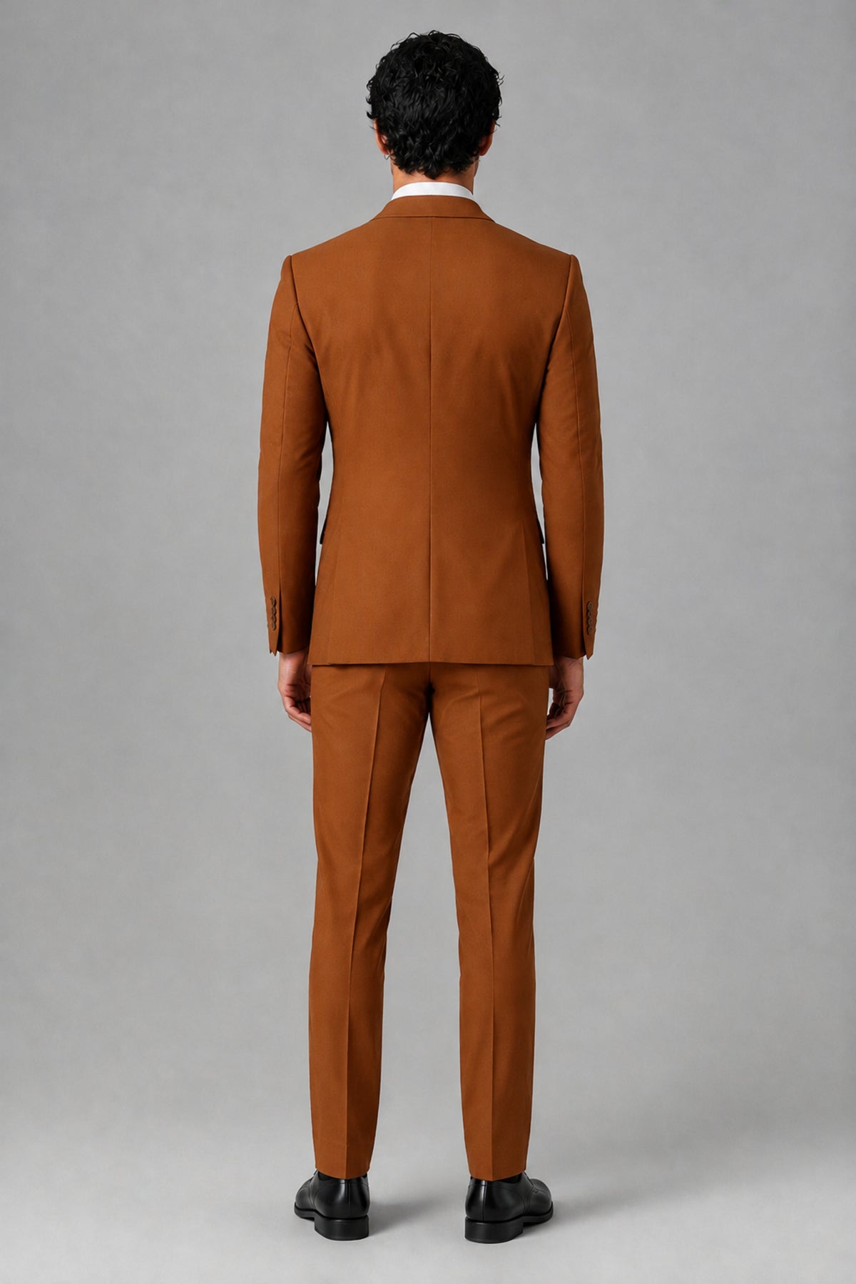 Bolodoo Men's Burnt Orange 2-Piece Suit – Notch Lapel Jacket & Trousers - Burnt Orange - Burnt_Orange_4