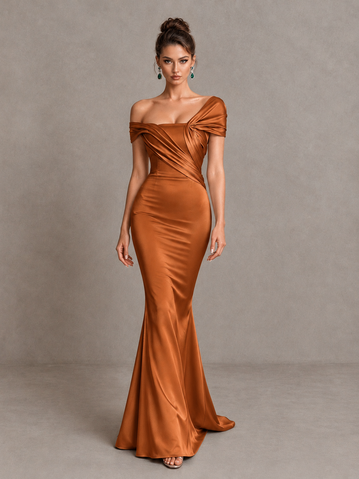 BOLODOO Burnt Orange Off-Shoulder Satin Mermaid Prom Dress - Burnt Orange - Burnt Orange_4