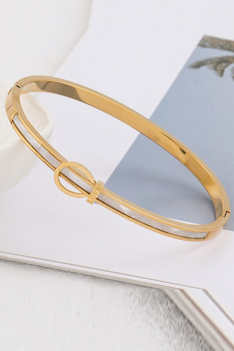 Titanium Steel Gold Plated Belt Buckle Bracelet - BOLODOO
