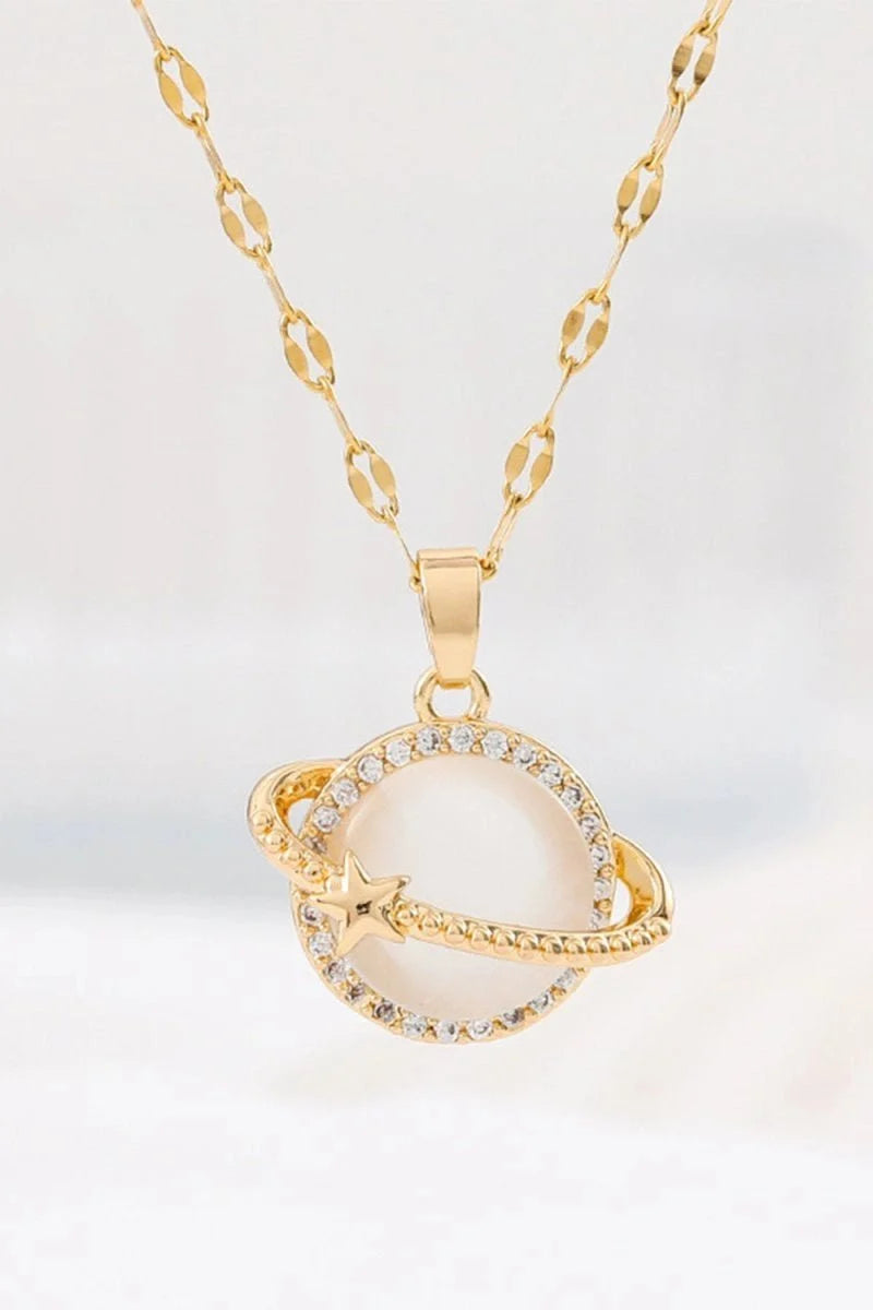 Golden Fashion Planet Cat's Eye Necklace - BOLODOO