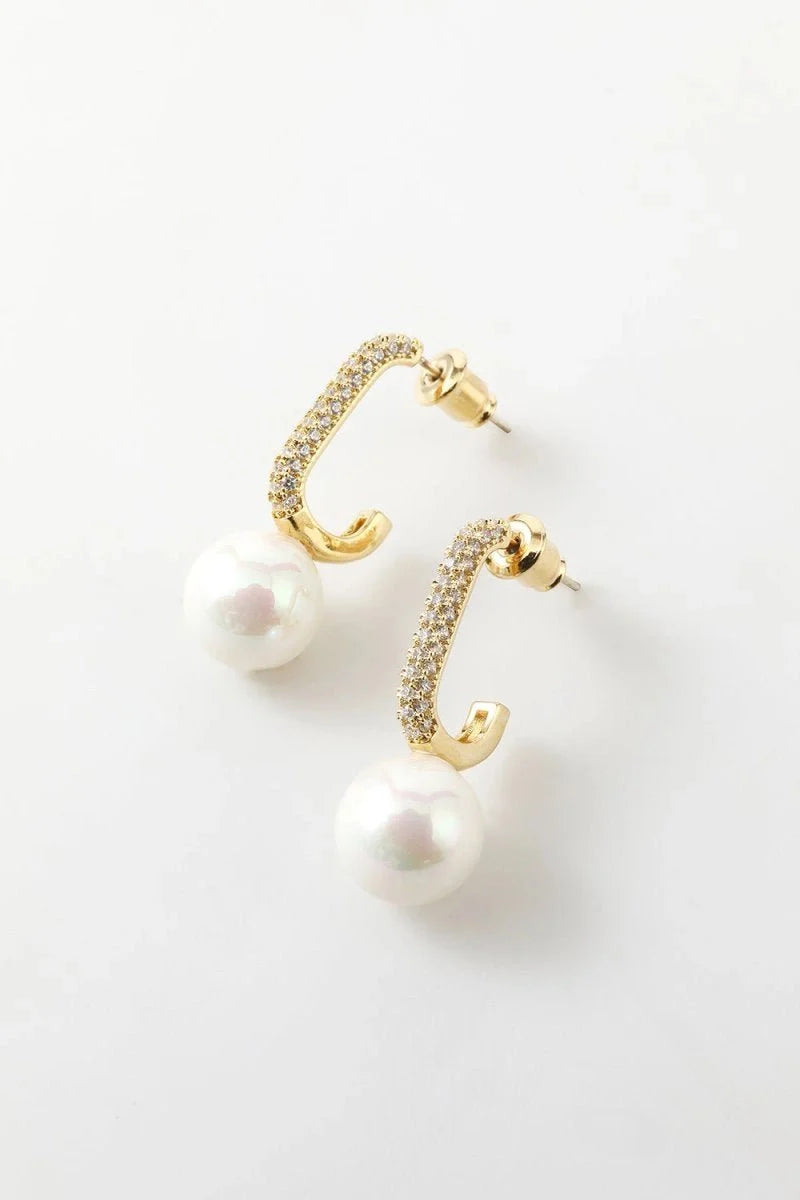 Pearl Beading Golden Earrings - BOLODOO