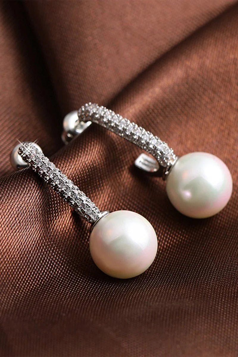 Pearl Beading Golden Earrings - BOLODOO