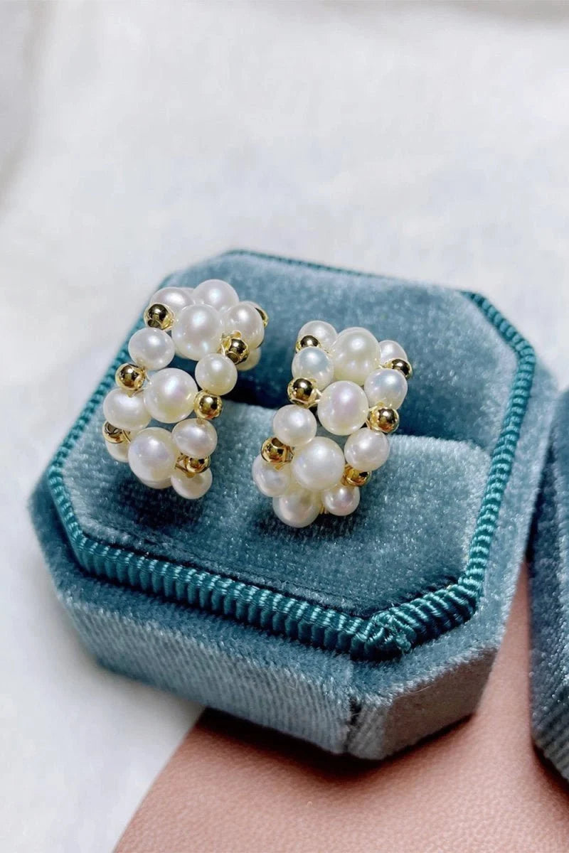 Vintage Pearl Hoop Earrings - BOLODOO