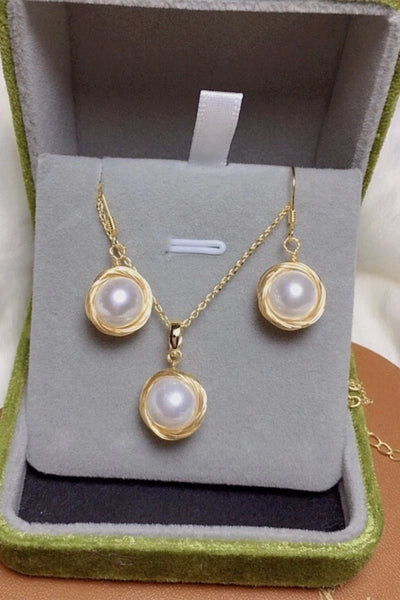 White Pearl Earrings & Necklace Sets - BOLODOO