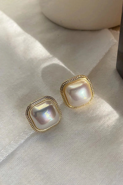 Vintage Square Pearl Earrings �C Accessories by BOLODOO | Available at BOLODOO