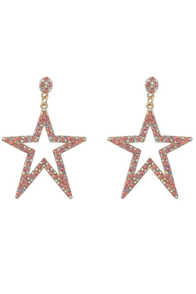 Five - Pointed Star Beaded Earrings - BOLODOO