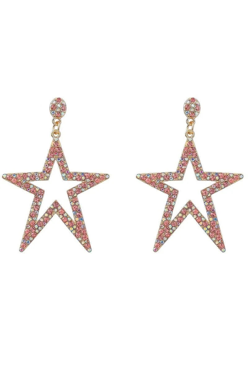 Five - Pointed Star Beaded Earrings - BOLODOO