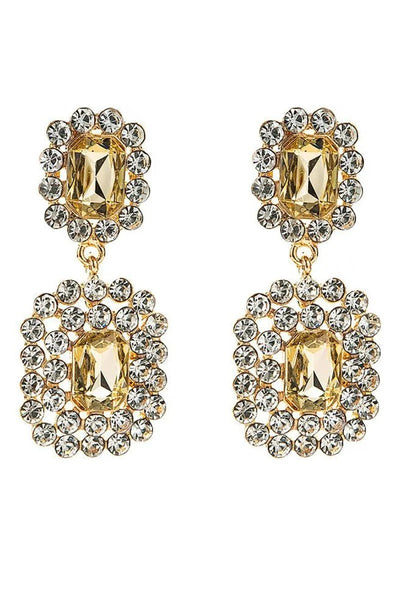 Golden Beaded Party Earrings - BOLODOO