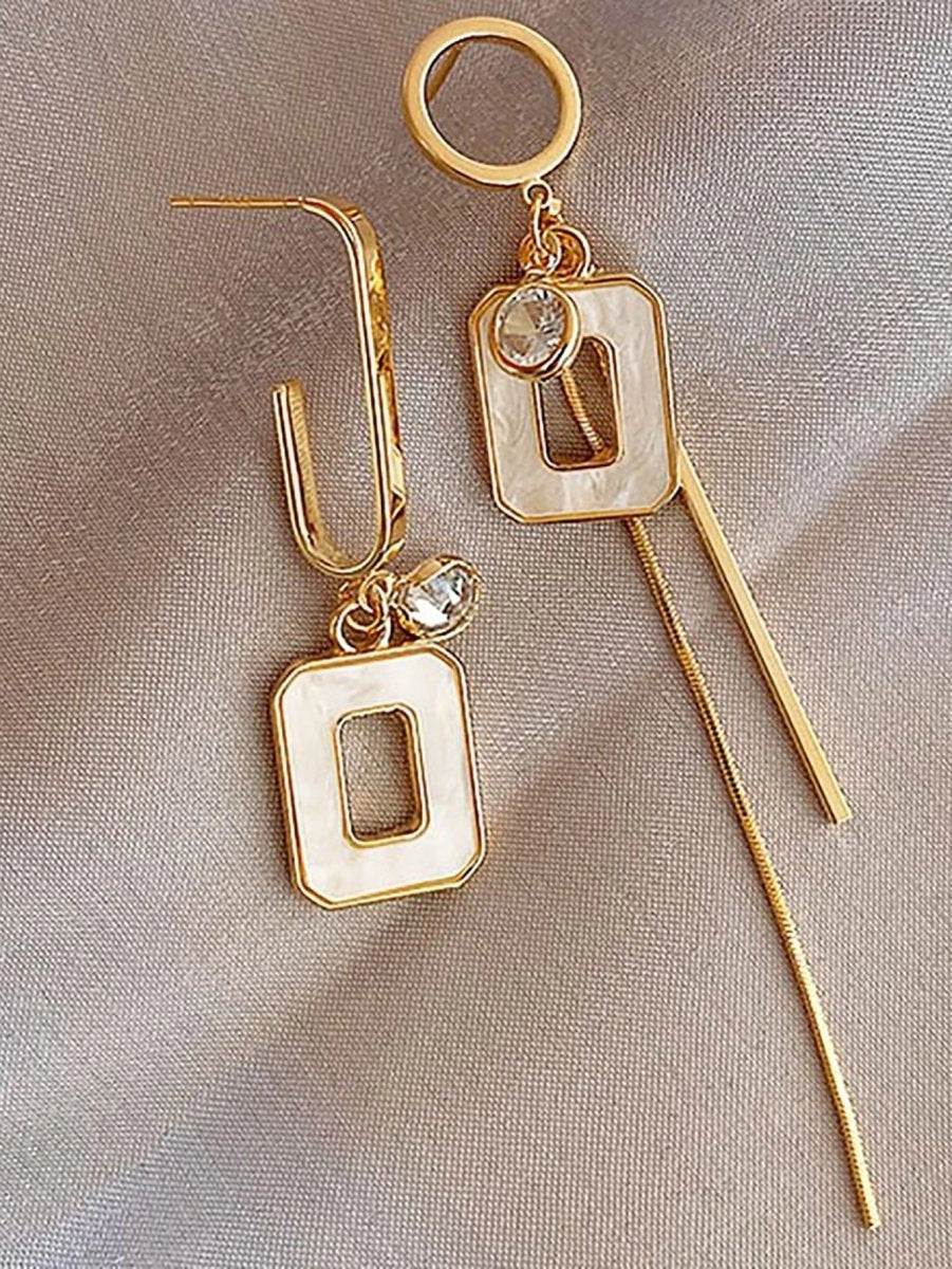 Asymmetric Square Tassel Minimalist Earrings - BOLODOO