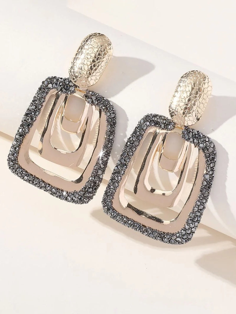 Silver Vintage Square Earrings - BOLODOO