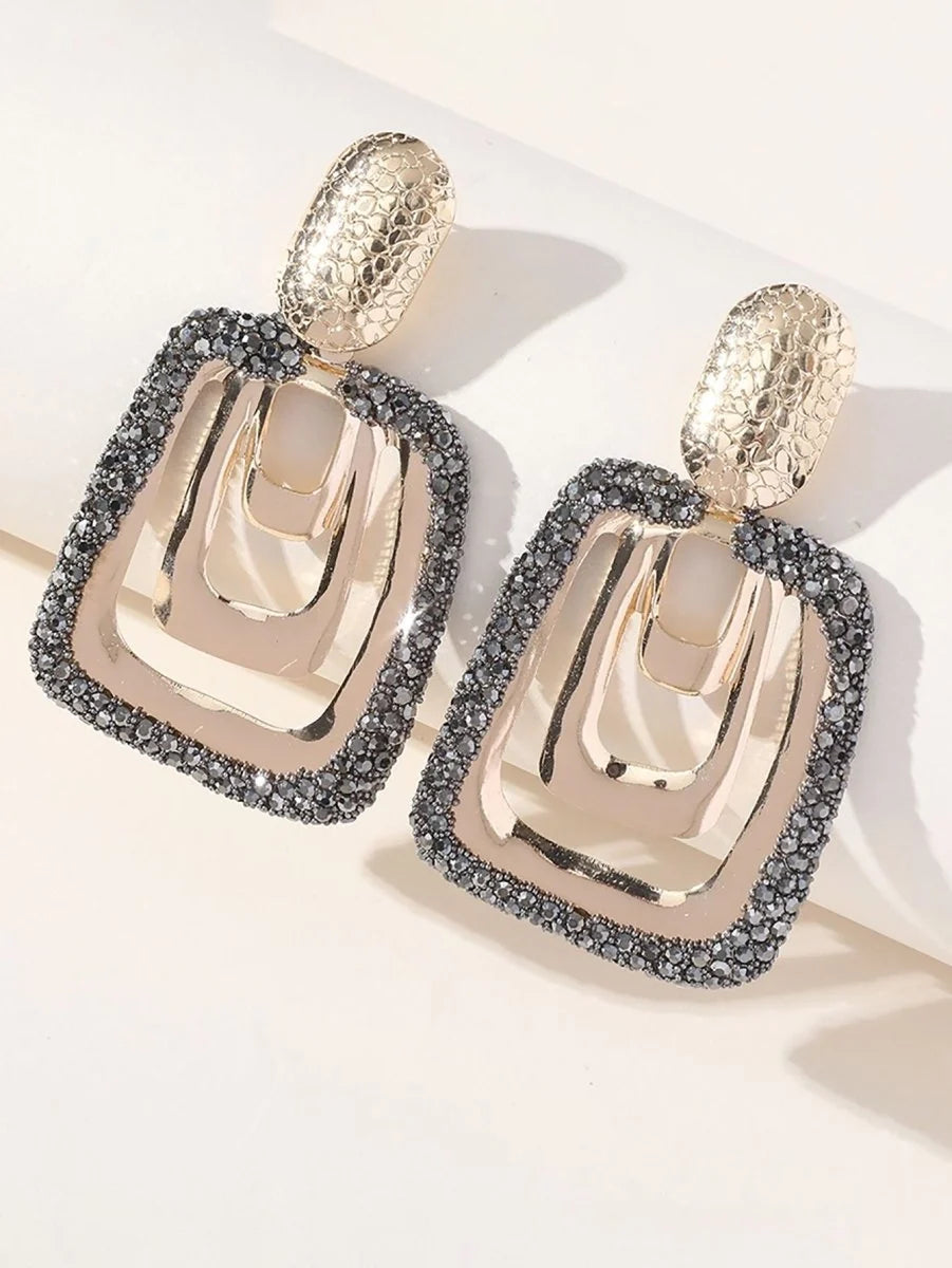 Silver Vintage Square Earrings - BOLODOO