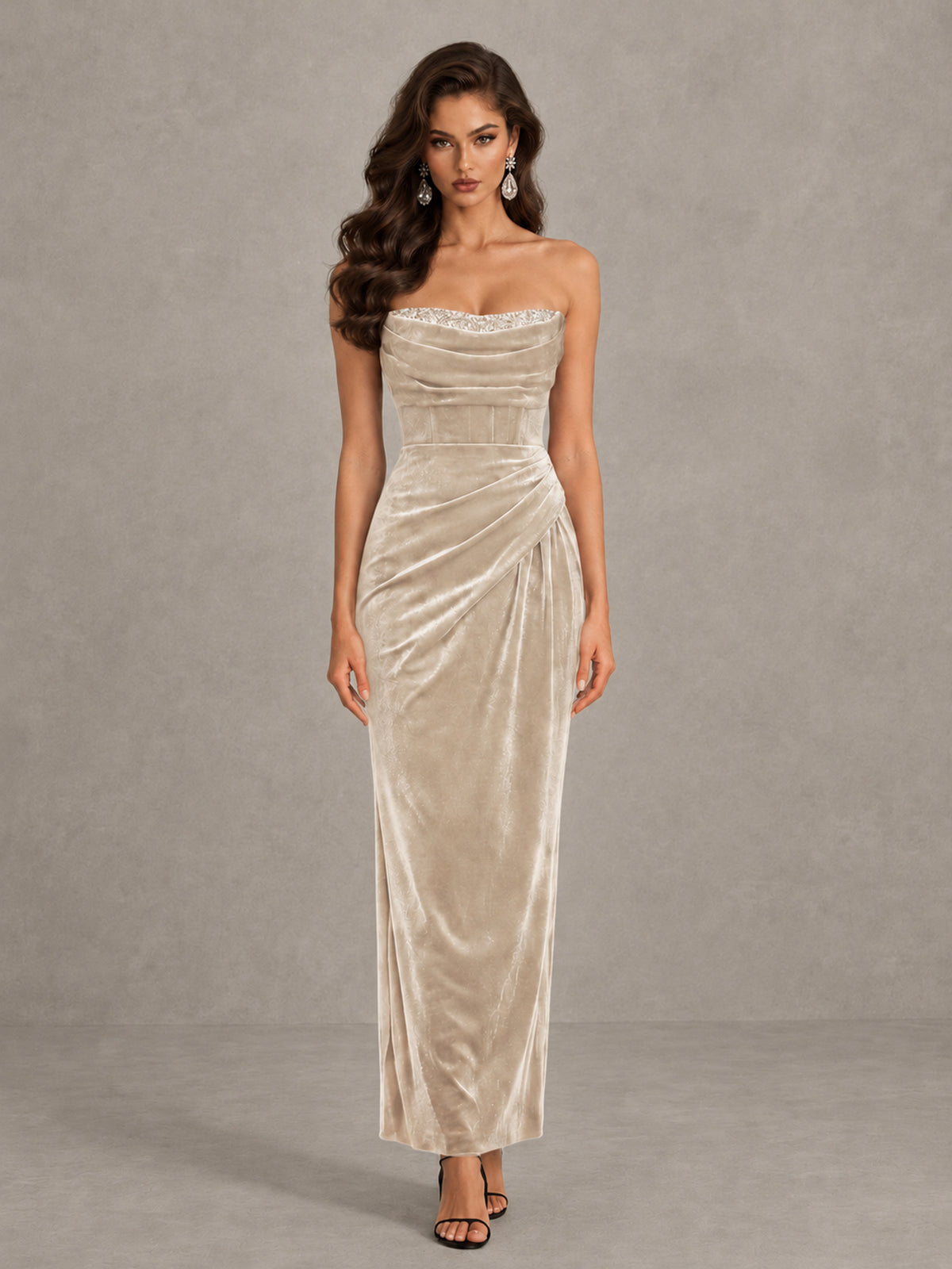 BOLODOO Chamapgen Strapless Velvet Cocktail Maxi Dress - Chamapgen - Chamapgen_1
