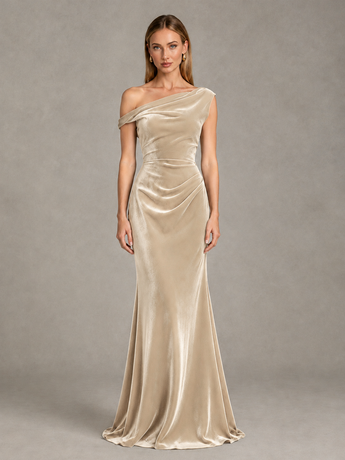 BOLODOO Chamapgen One-Shoulder Velvet Mermaid Evening Gown - Chamapgen - Chamapgen_1