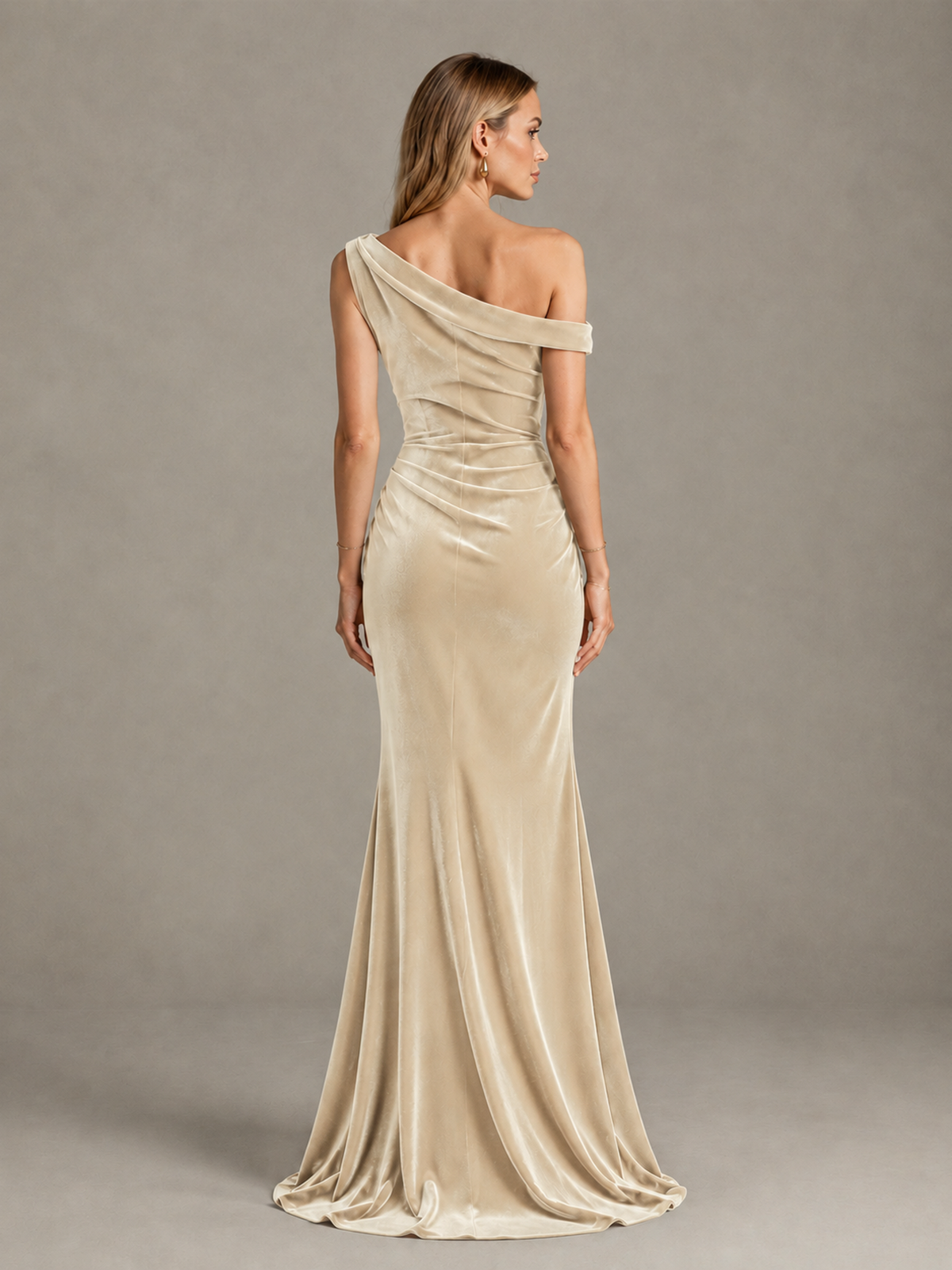BOLODOO Chamapgen One-Shoulder Velvet Mermaid Evening Gown - Chamapgen - Chamapgen_2