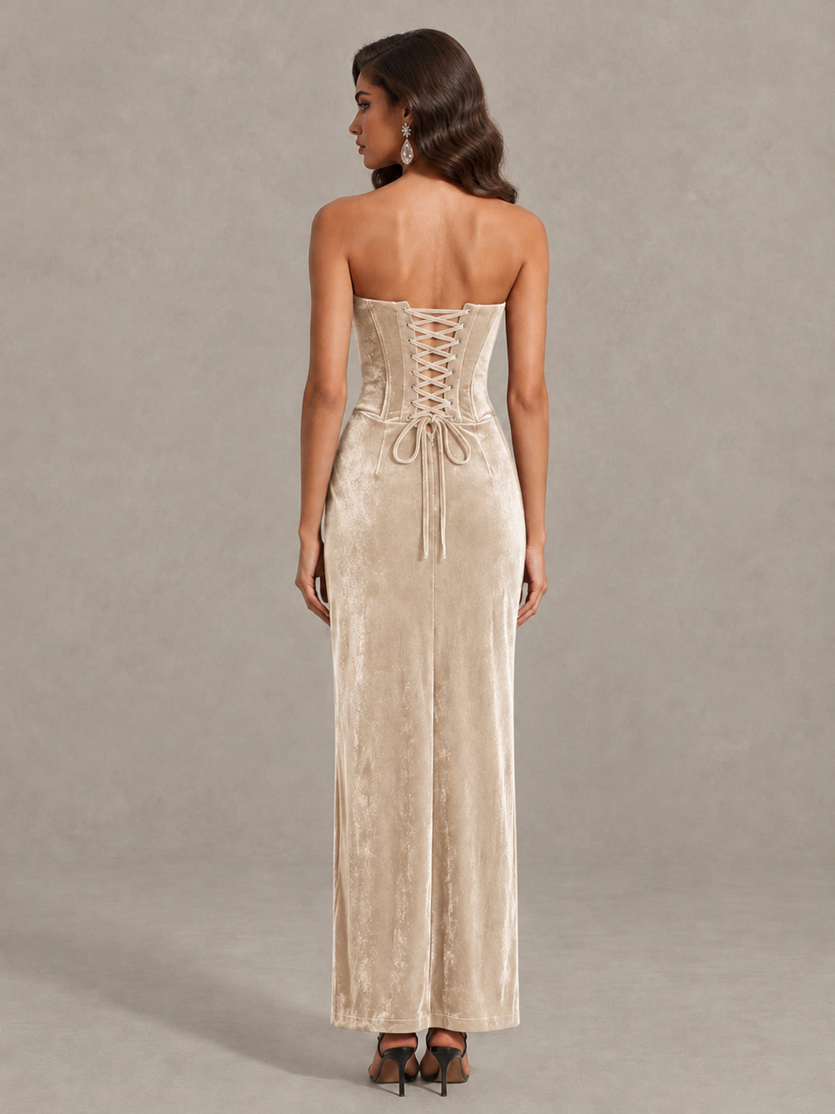 BOLODOO Chamapgen Strapless Velvet Cocktail Maxi Dress - Chamapgen - Chamapgen_2
