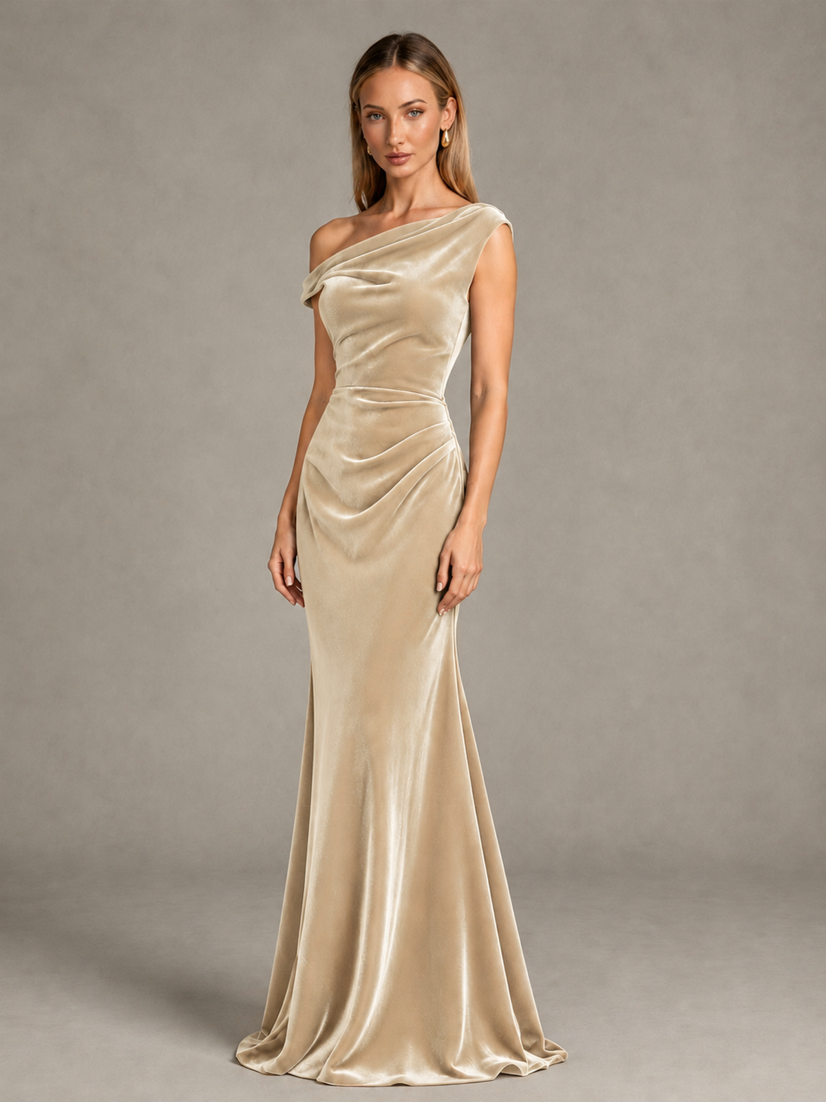 BOLODOO Chamapgen One-Shoulder Velvet Mermaid Evening Gown - Chamapgen - Chamapgen_3