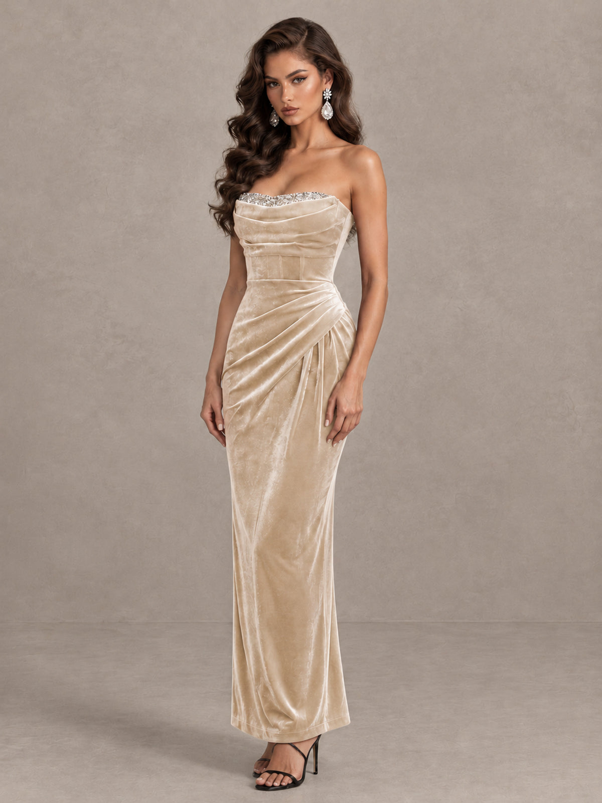 BOLODOO Chamapgen Strapless Velvet Cocktail Maxi Dress - Chamapgen - Chamapgen_3