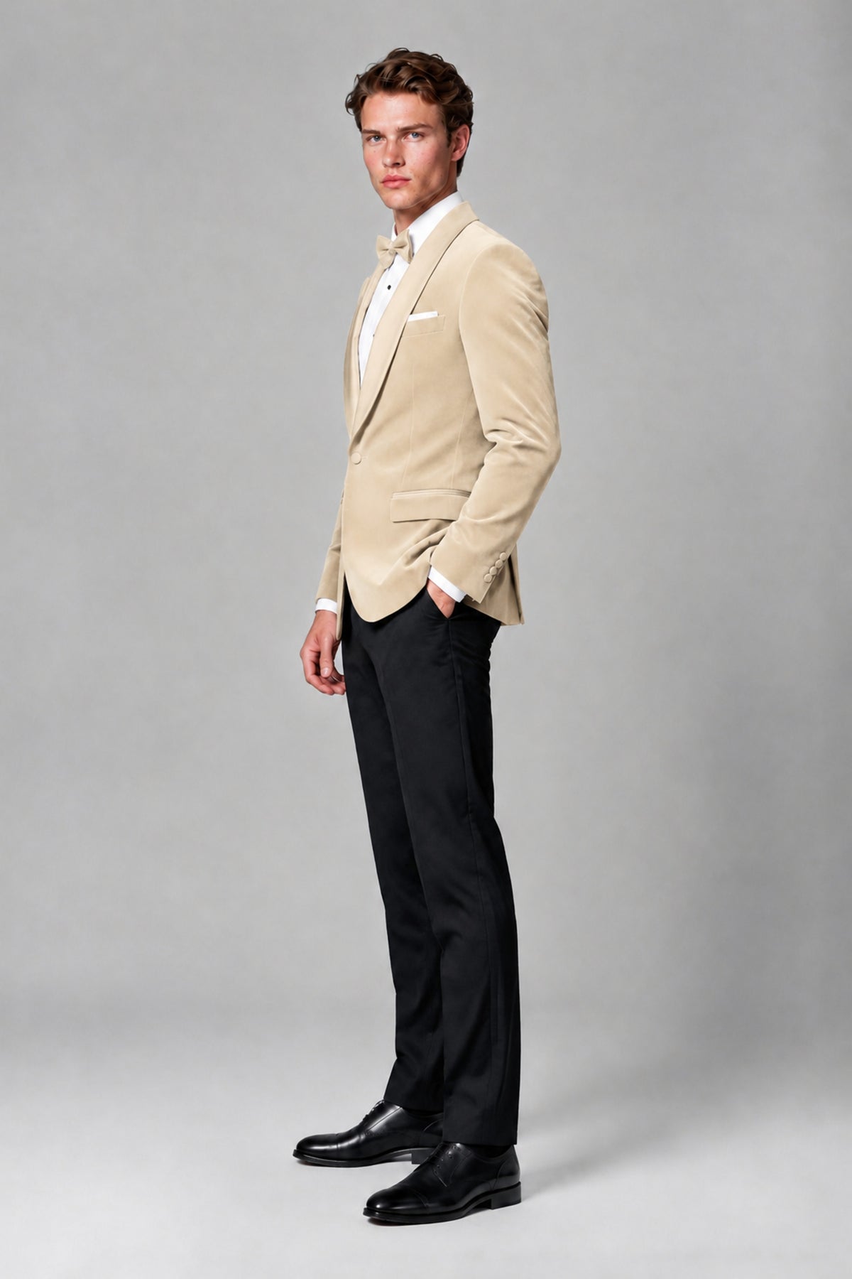 BOLODOO Men's Chamapgen Velvet Blazer | Shawl Lapel Tuxedo Jacket - Chamapgen - Chamapgen_4