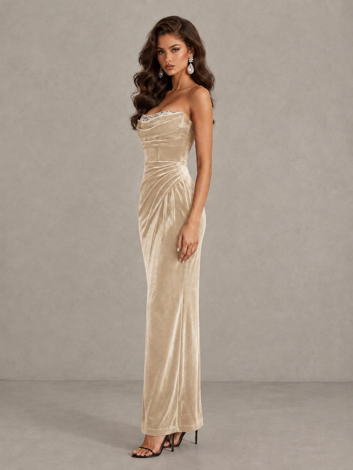 BOLODOO Chamapgen Strapless Velvet Cocktail Maxi Dress - Chamapgen - Chamapgen_4