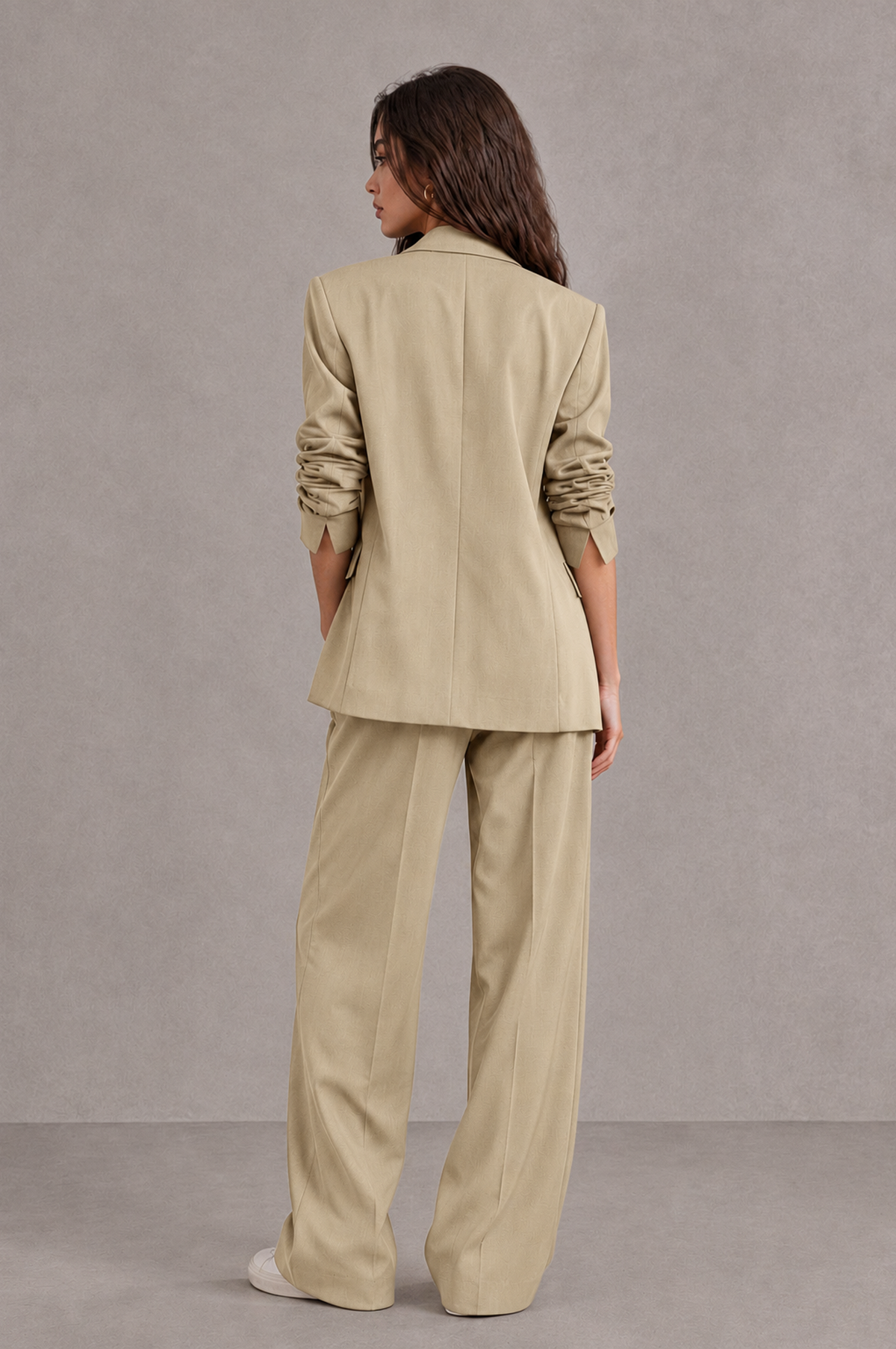 BOLODOO Champagne Brown Blazer & Wide-Leg Pants Suit for Women - Champagne - Champagne_02