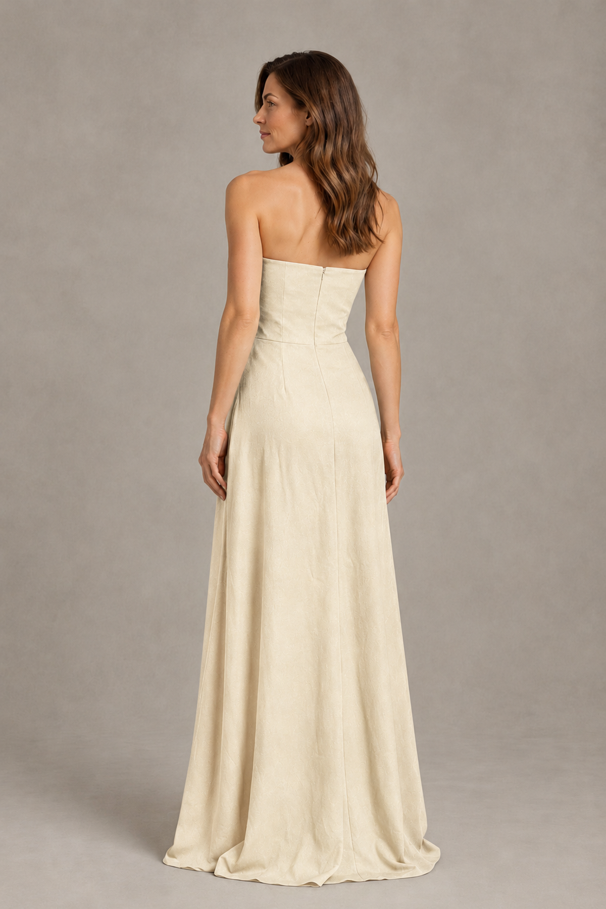 BOLODOO Champagne Strapless Floral Mother of the Bride Gown - Champagne - Champagne_02