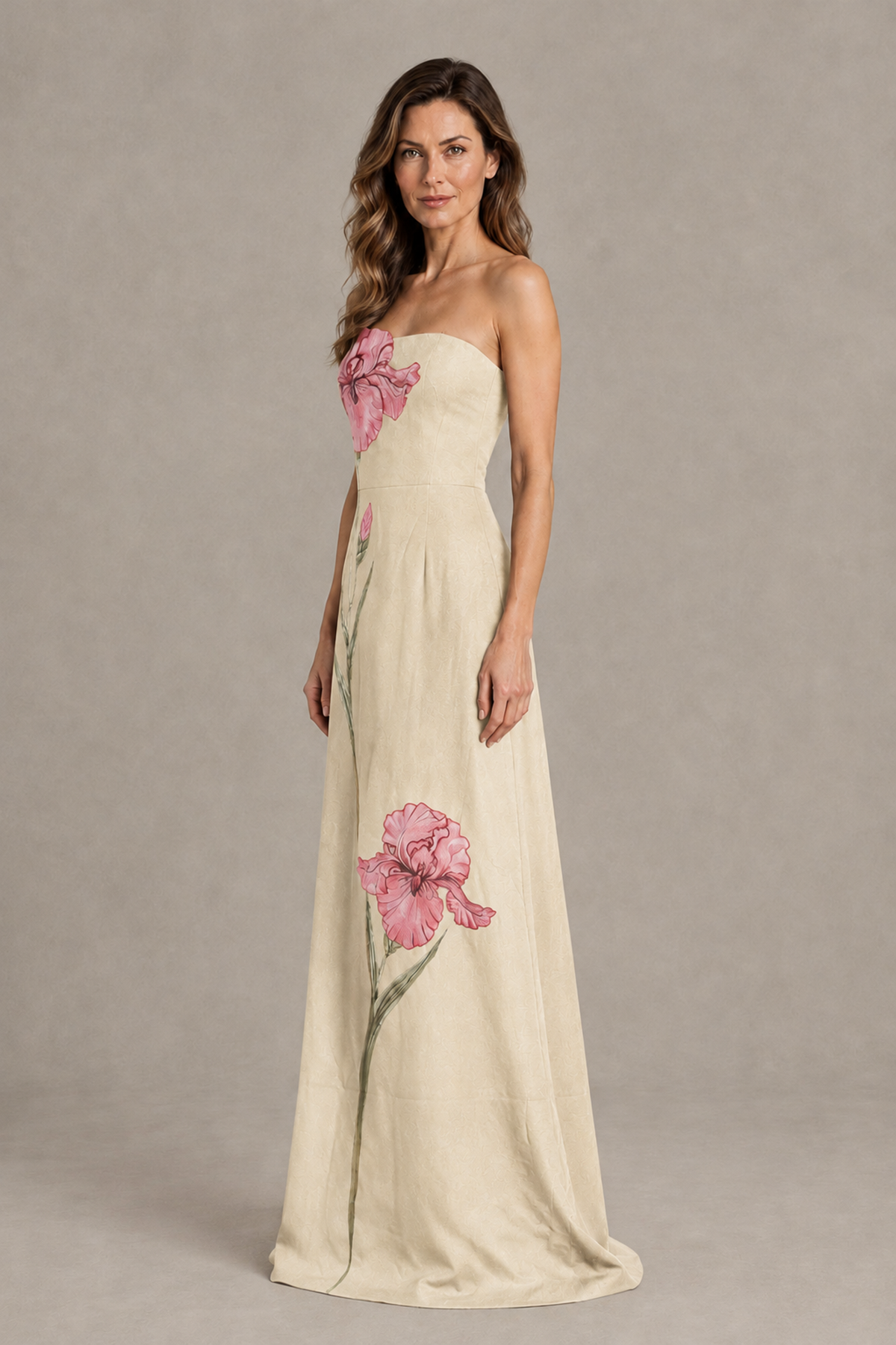 BOLODOO Champagne Strapless Floral Mother of the Bride Gown - Champagne - Champagne_03