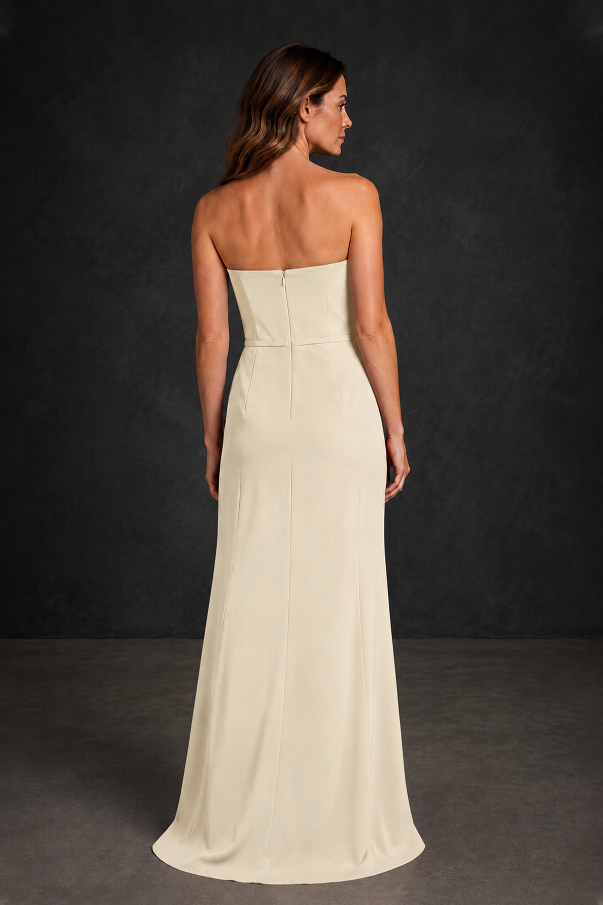 BOLODOO Champagne Strapless Mother of the Bride Dress with Ruffle Detail - Champagne - Champagne_2