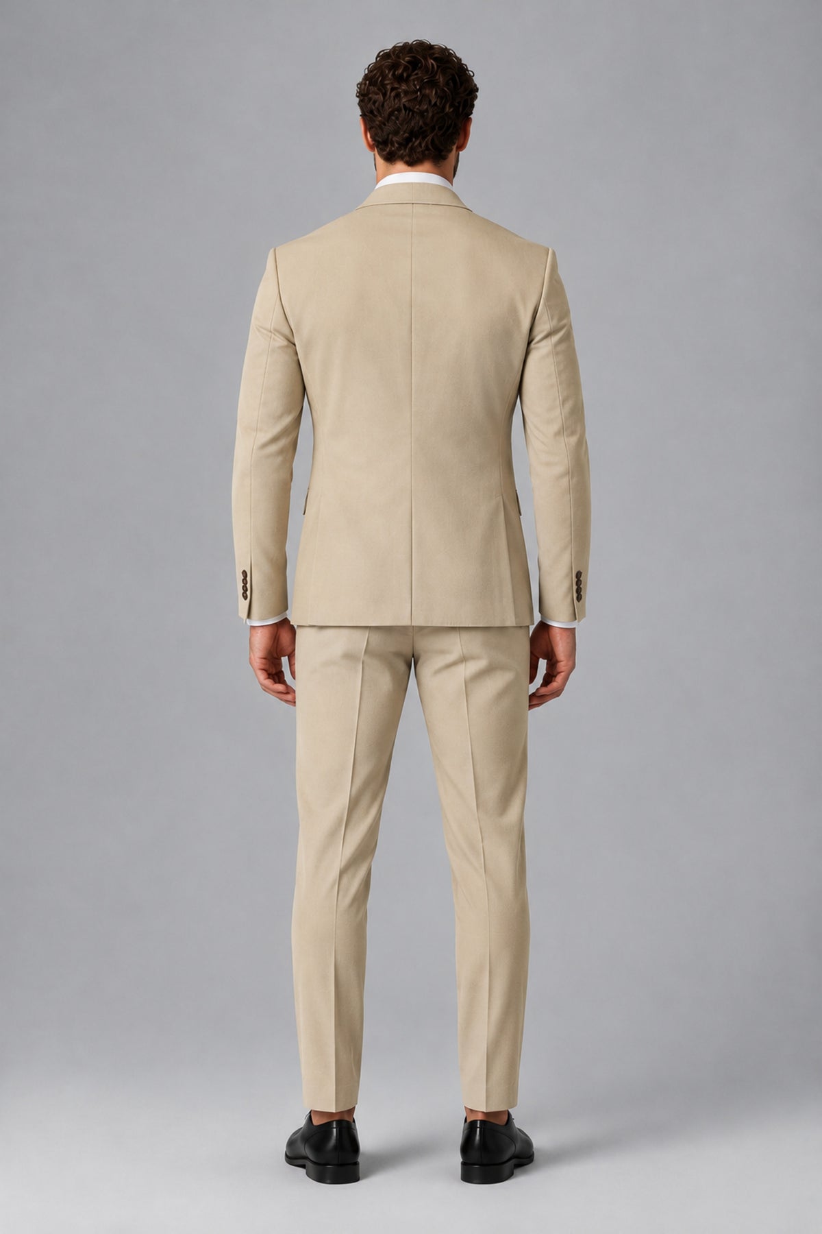 Bolodoo Men's Champagne Two-Piece Suit with Notch-Lapel Jacket & Trousers - Champagne - Champagne_3